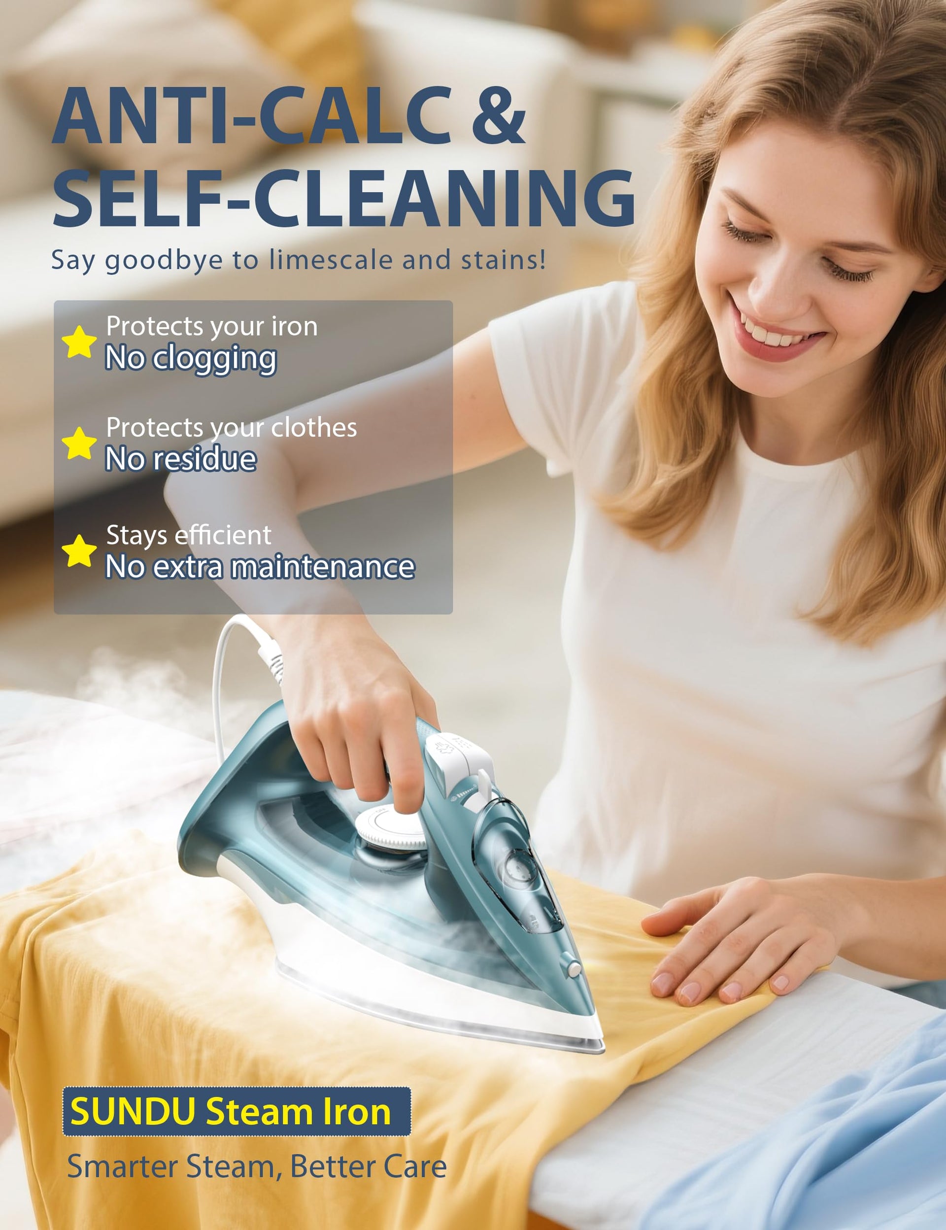 1500W Steam Iron for Clothes