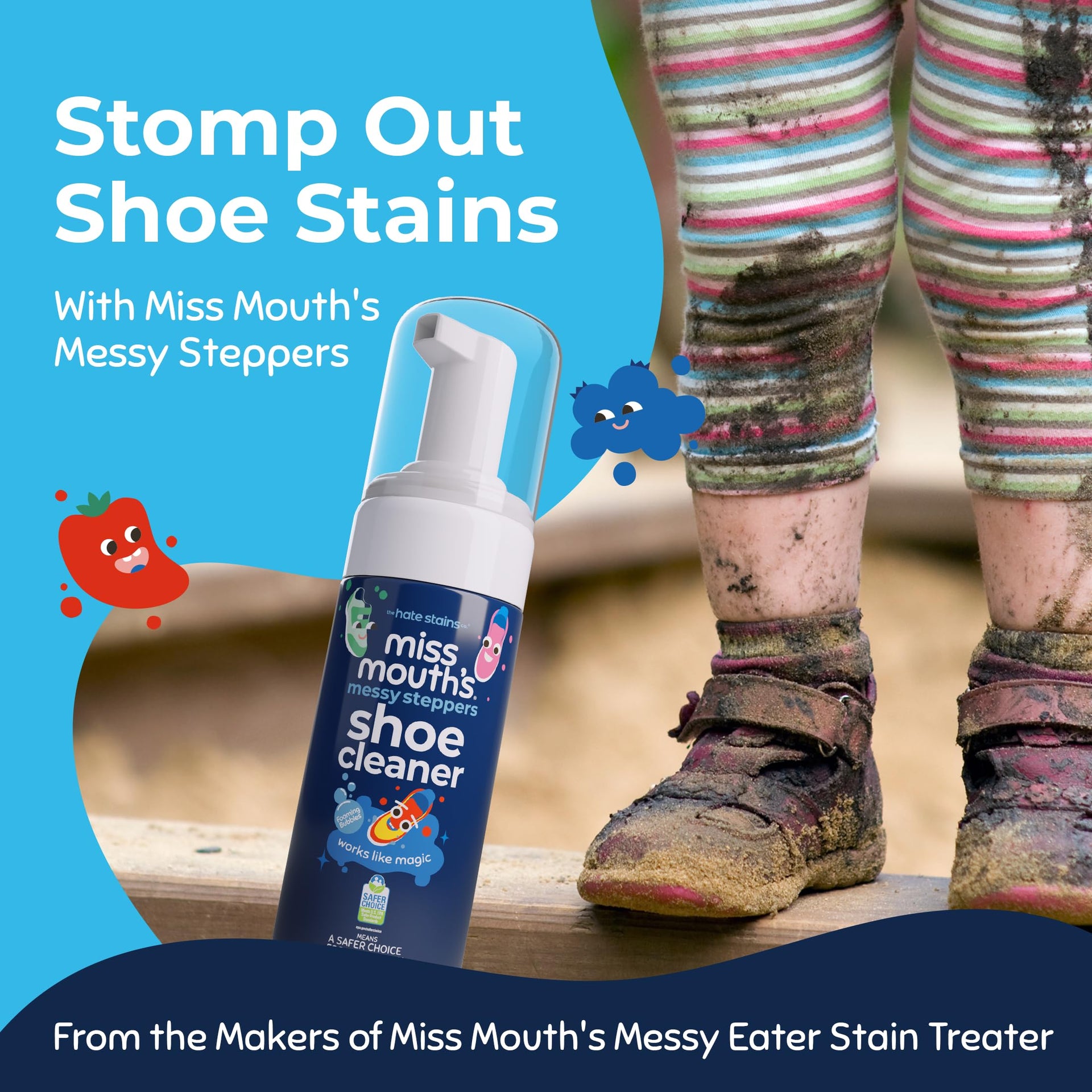 Stain Treater & Messy Steppers Shoe Cleaner Stain Remover Duo (8 Fl Oz)
