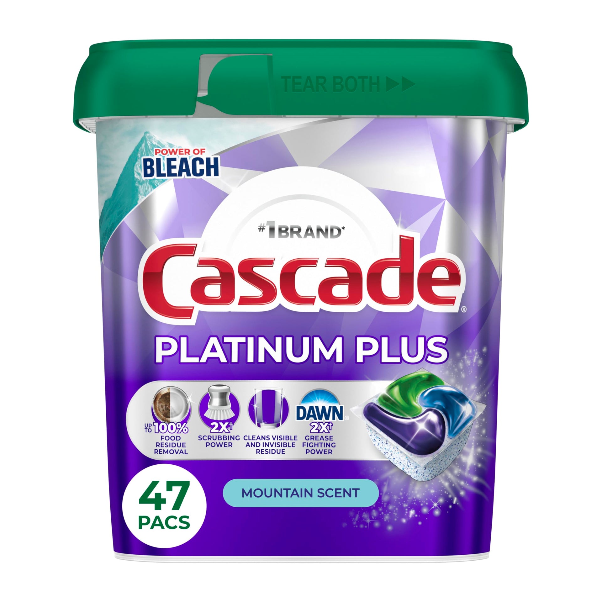 Platinum Plus Dishwasher Detergent Pods Dish Soap Mountain 47 Count