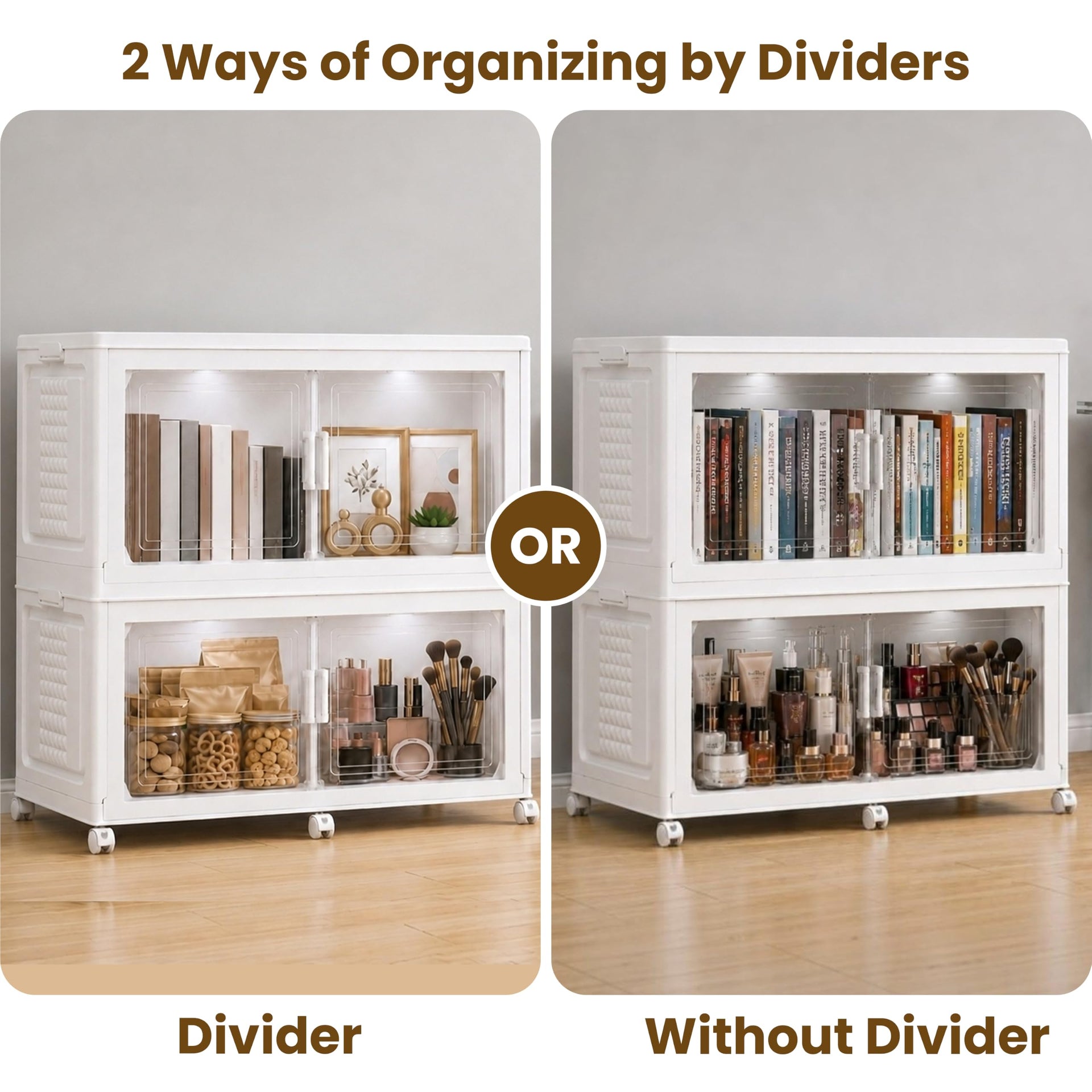376QT 94GAL 2 Pack Foldable Cabinets with Wheels (2 Count)