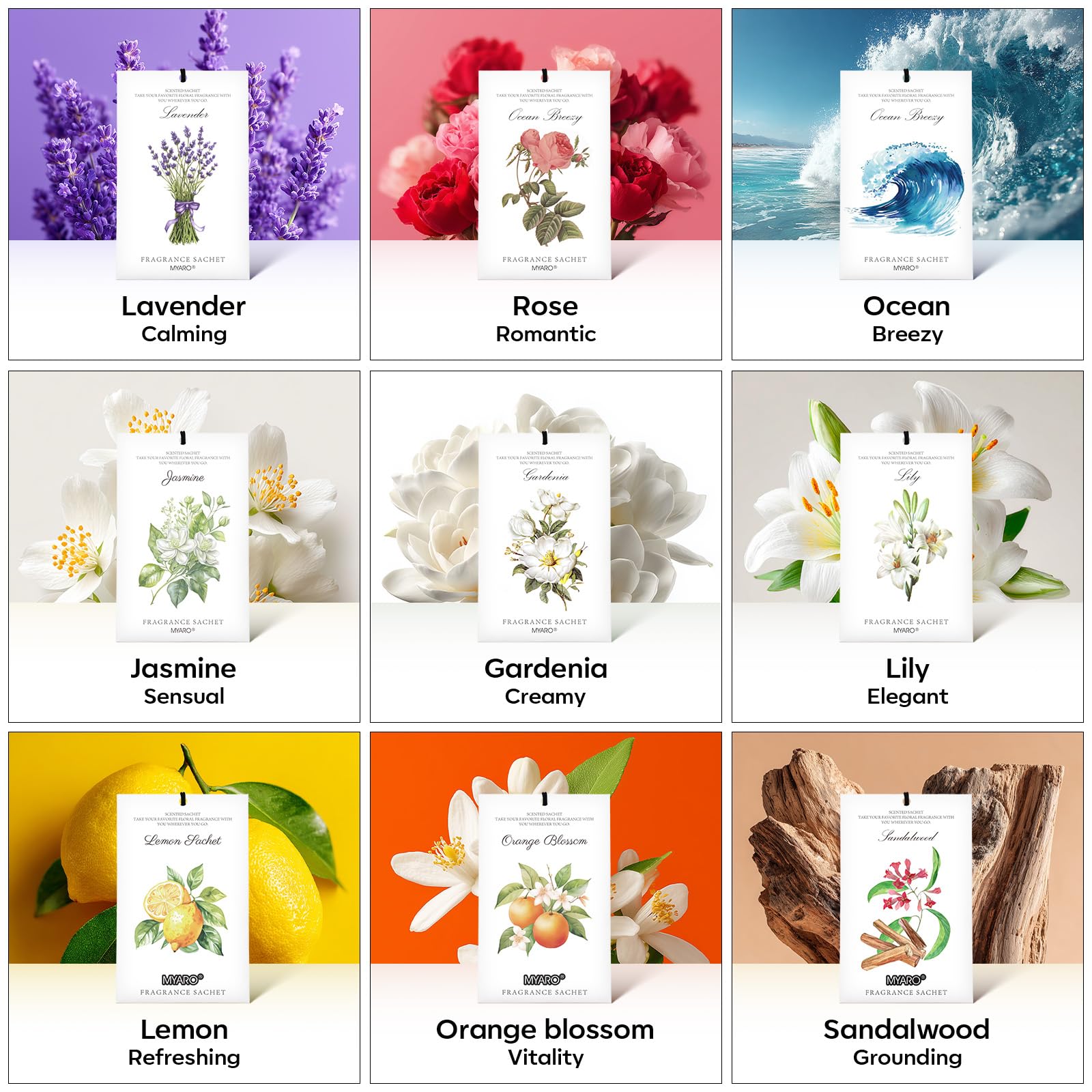 12 Pack Assorted Floral Scented Sachets (12 Count)