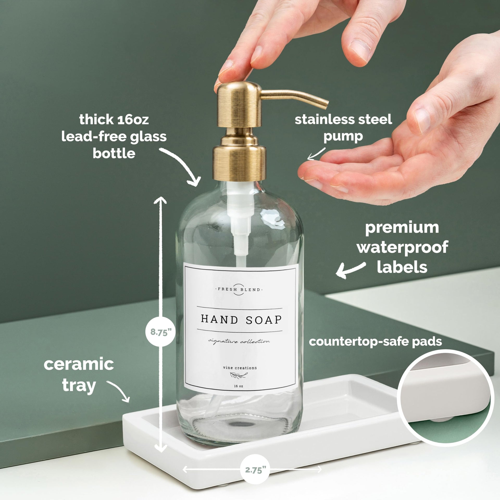 Glass Soap Dispenser (2 Count)