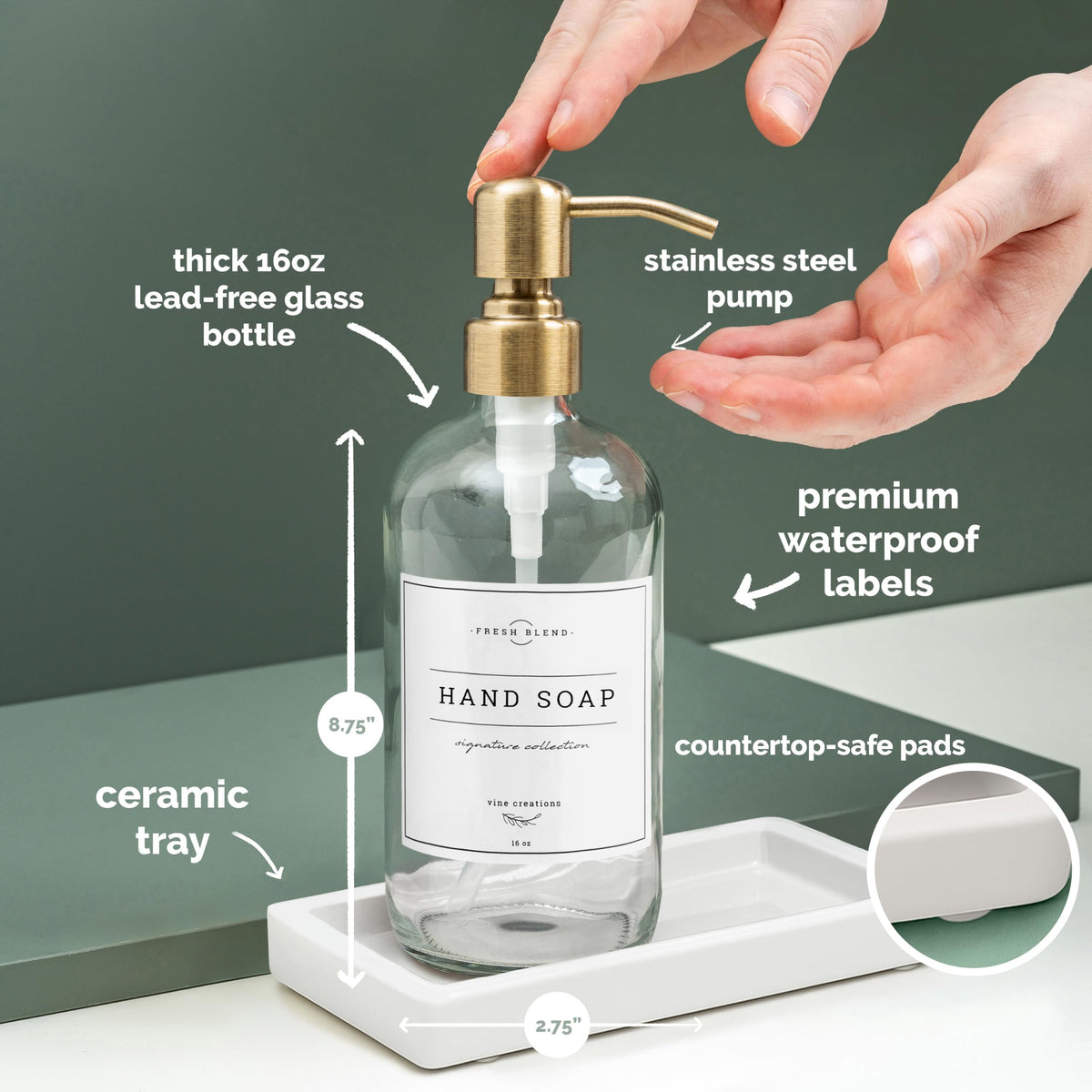 Glass Soap Dispenser (2 Count)