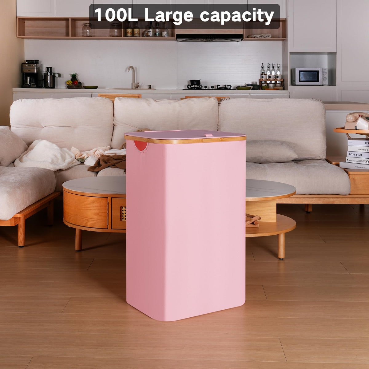 100L Laundry Hamper with Lid