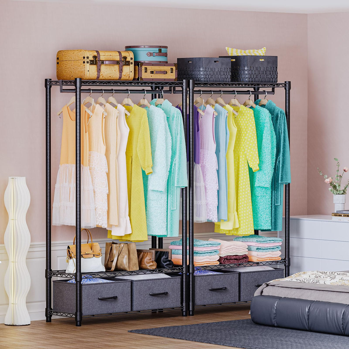 Heavy Duty Garment Rack Wire Clothes Rack for Hanging Clothes