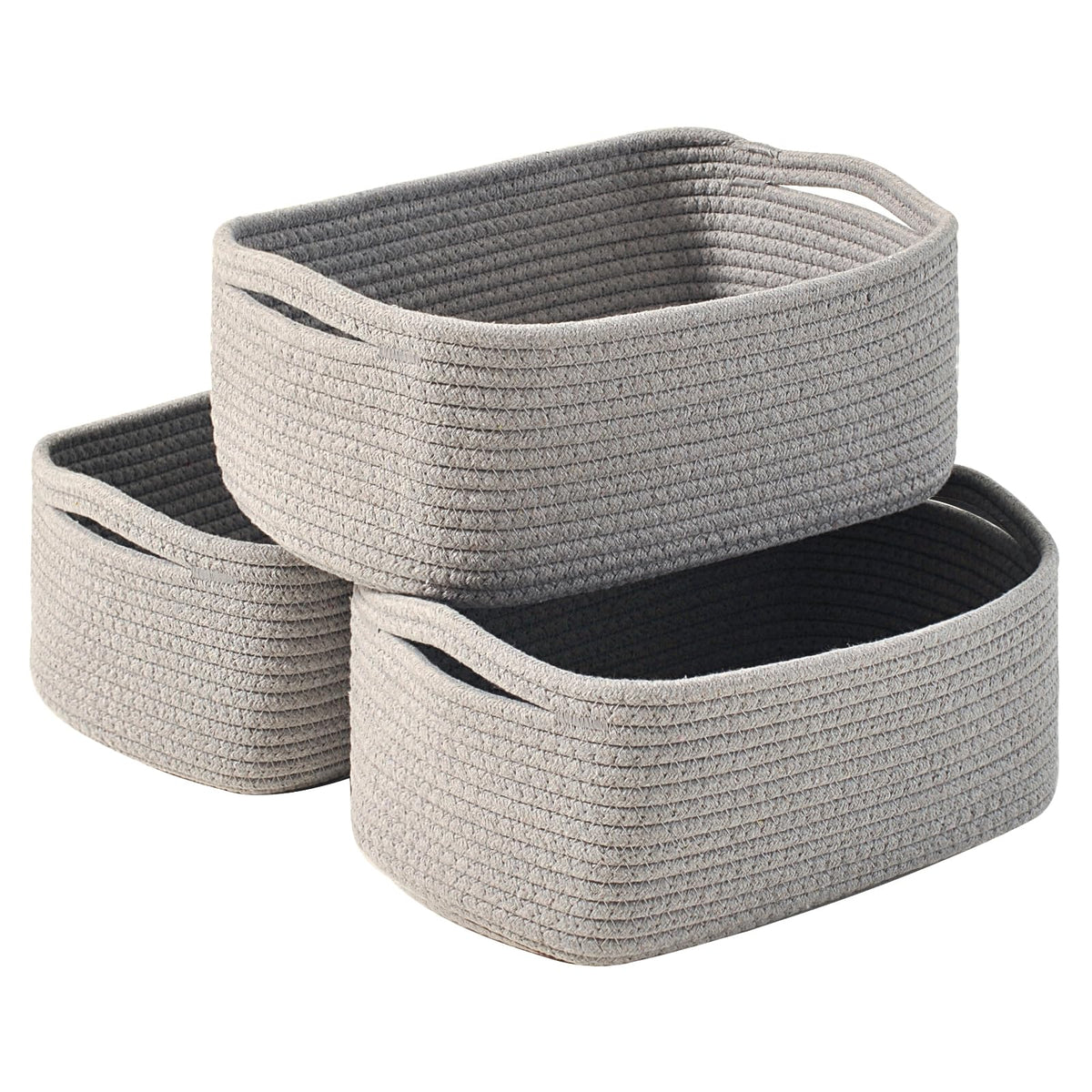 Small Grey Baskets for Organizing (3 Count)
