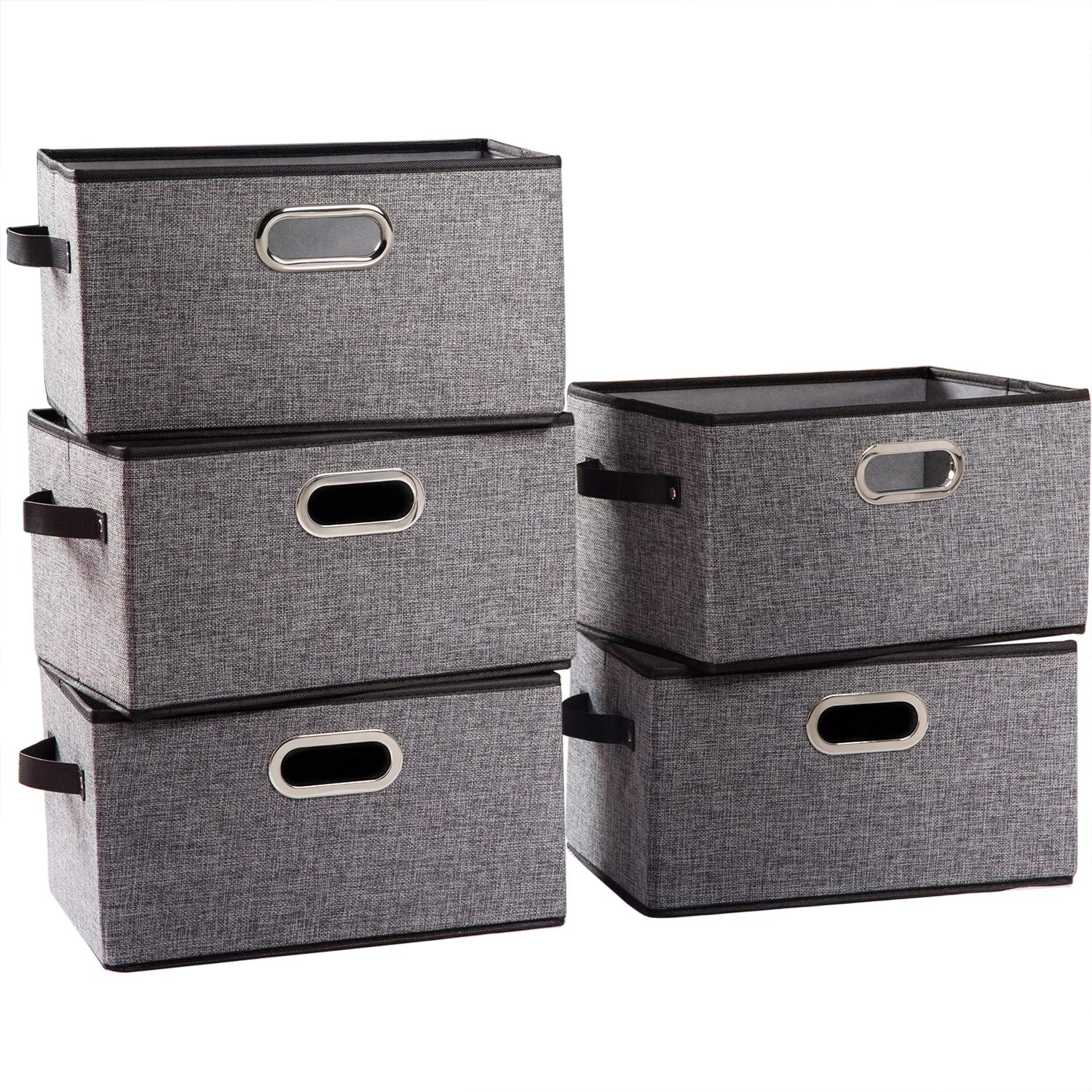 Larger Collapsible Storage Bins for Closet [5 (5 Count)