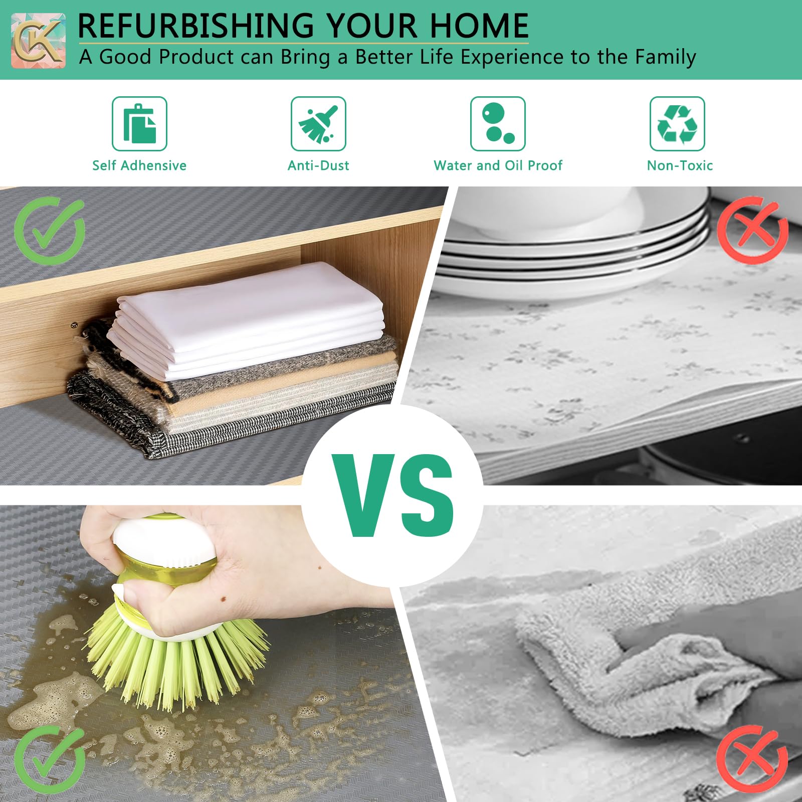 Self Adhesive Shelf Liner Kitchen Liner