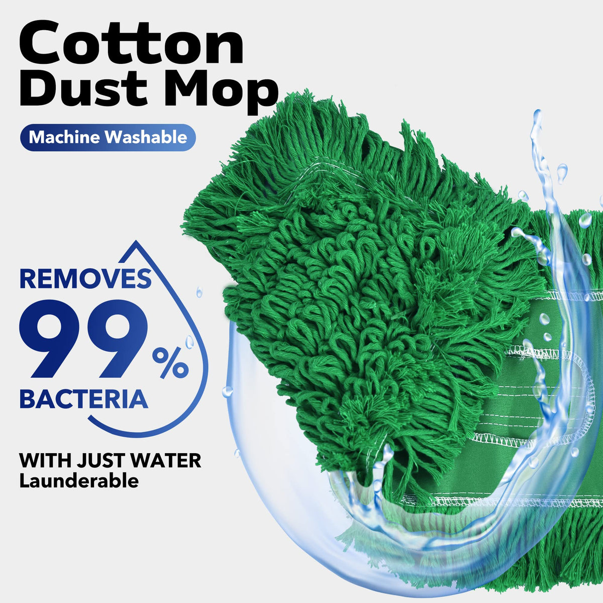 Matthew Cleaning 24'' Industrial Strength Cotton Dust Mop Refill Washable Replacement Heads for Residential & Commercial Use Fit Standard Dust Mop Frames - ModHome Supplies
