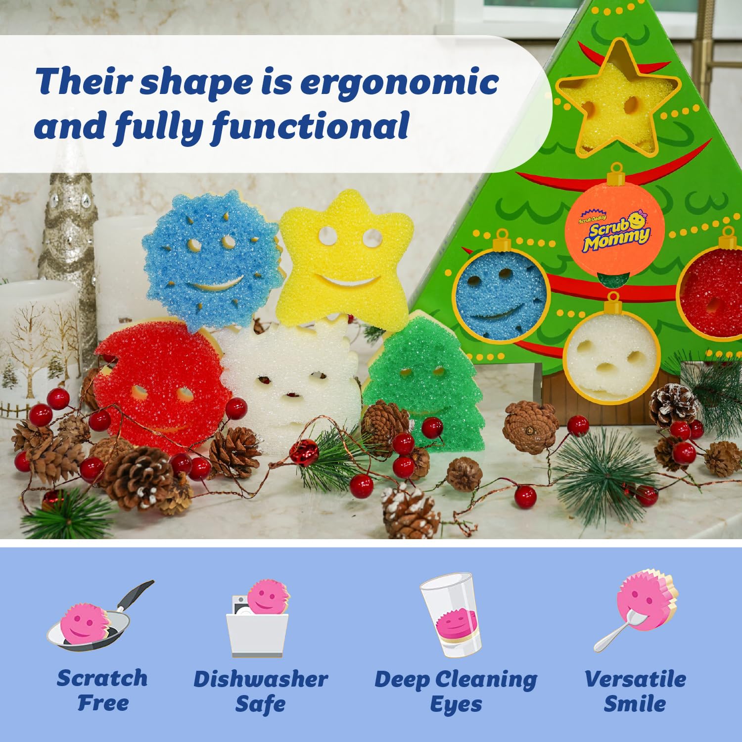 Scrub Mommy Holiday Christmas Tree Gift Box Set (2 Count)