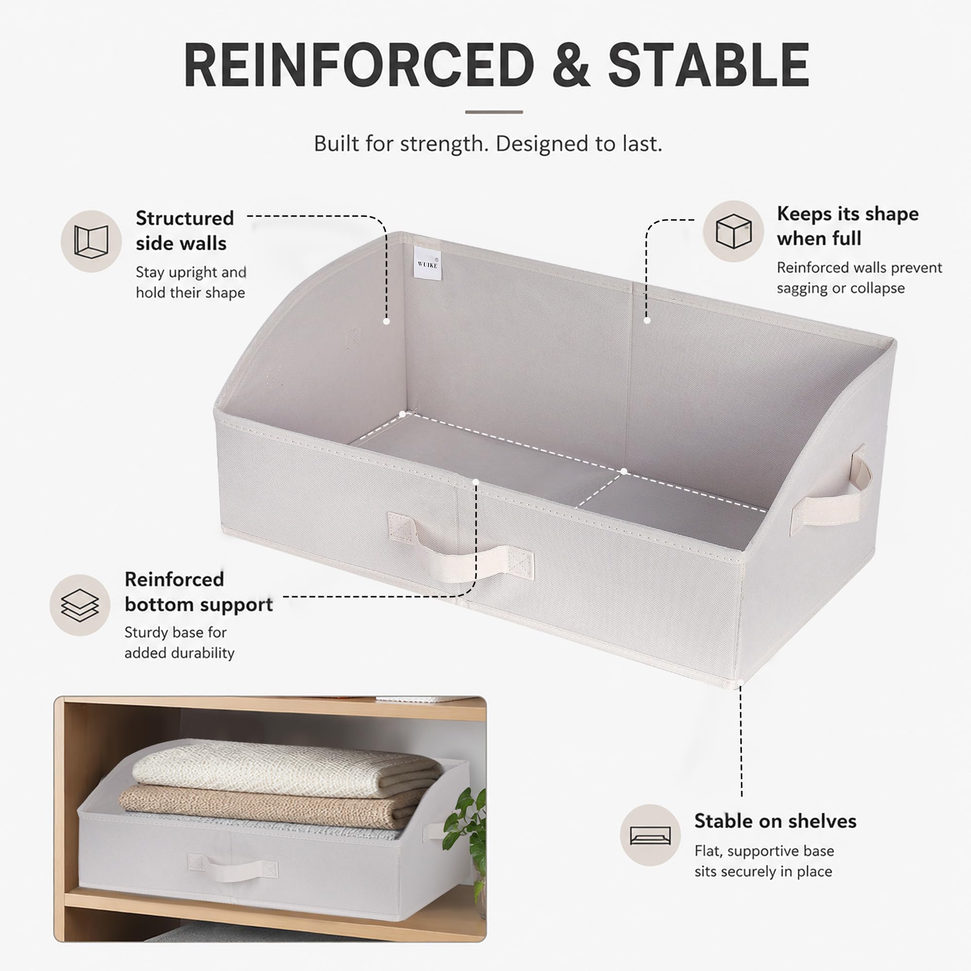 Trapezoid Closet Storage Bins with Handles (3 Count)
