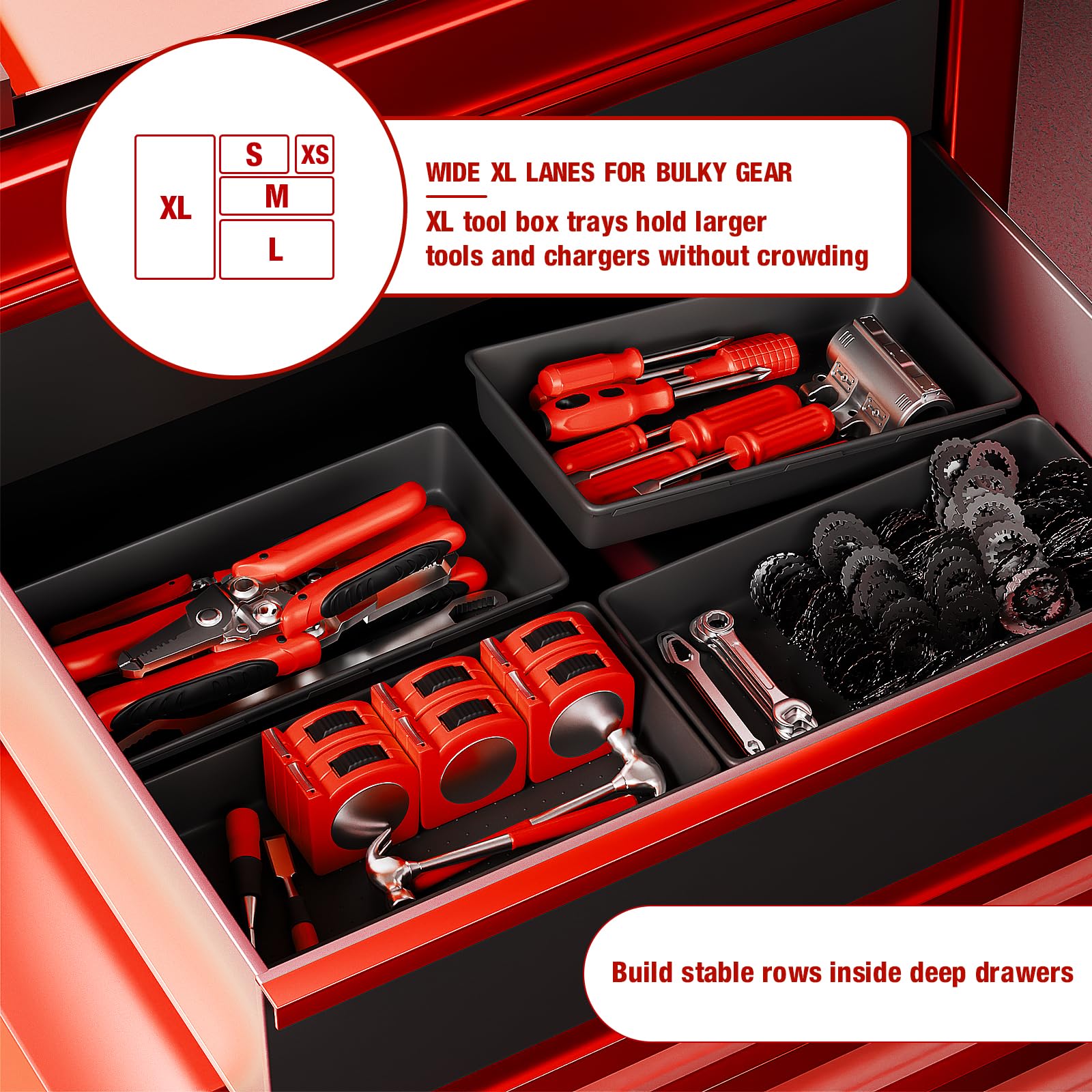 6 PCS Extra Large】 Tool Box Drawer Organizer Trays with Non (6 Count)