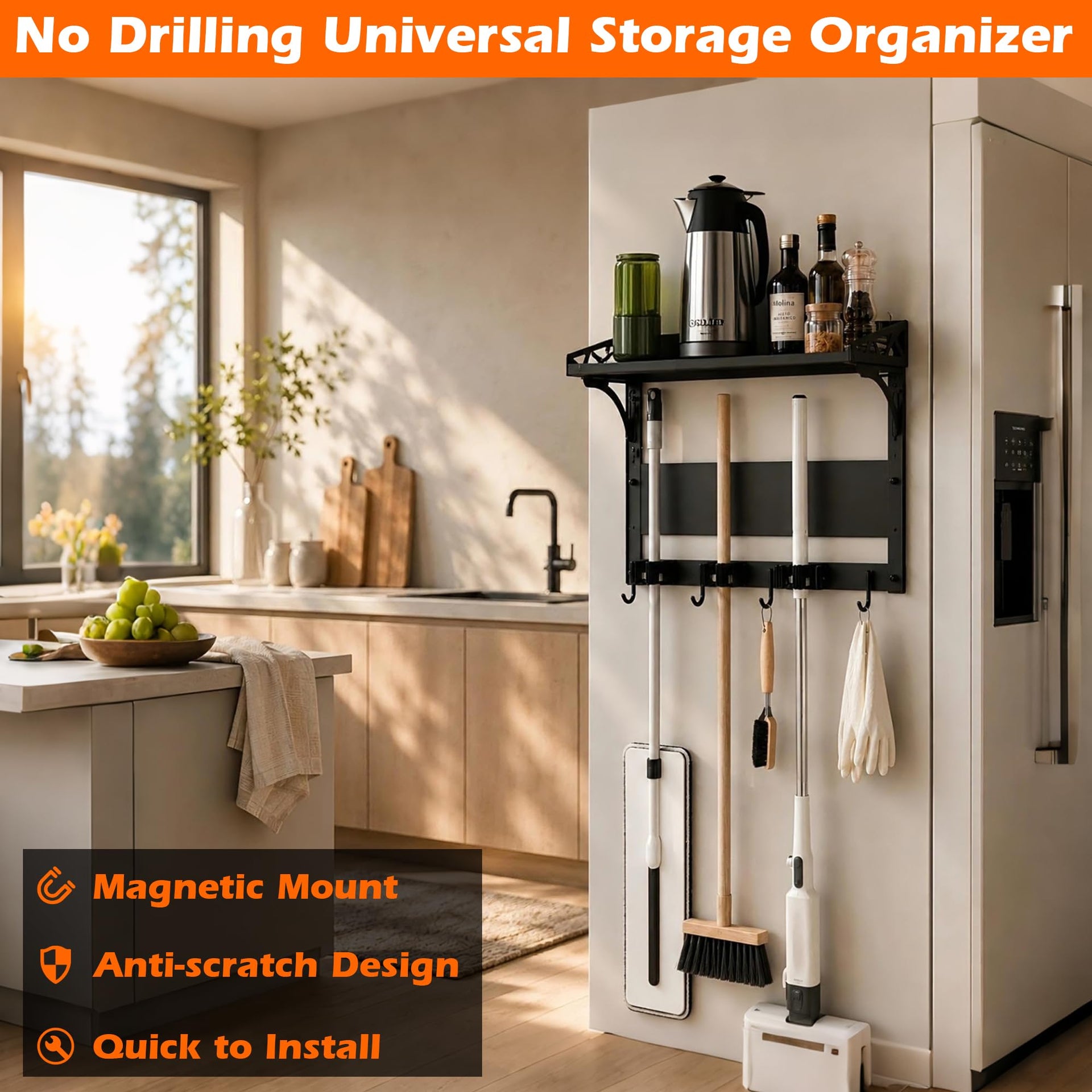Heavy Duty Magnetic Broom Holder