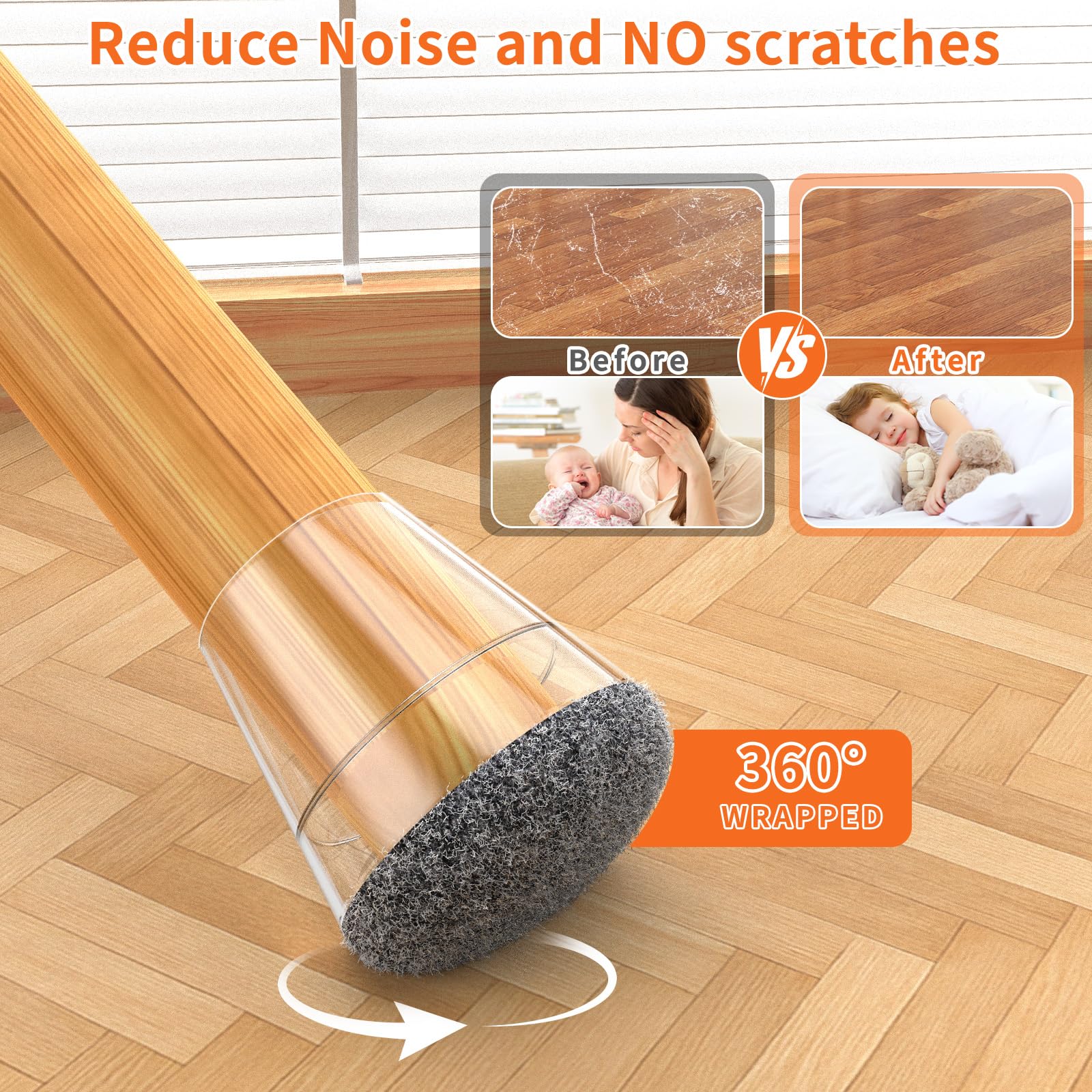 Chair Leg Floor Protectors for Hardwood Floors Extra Small 24pcs (24 Count)