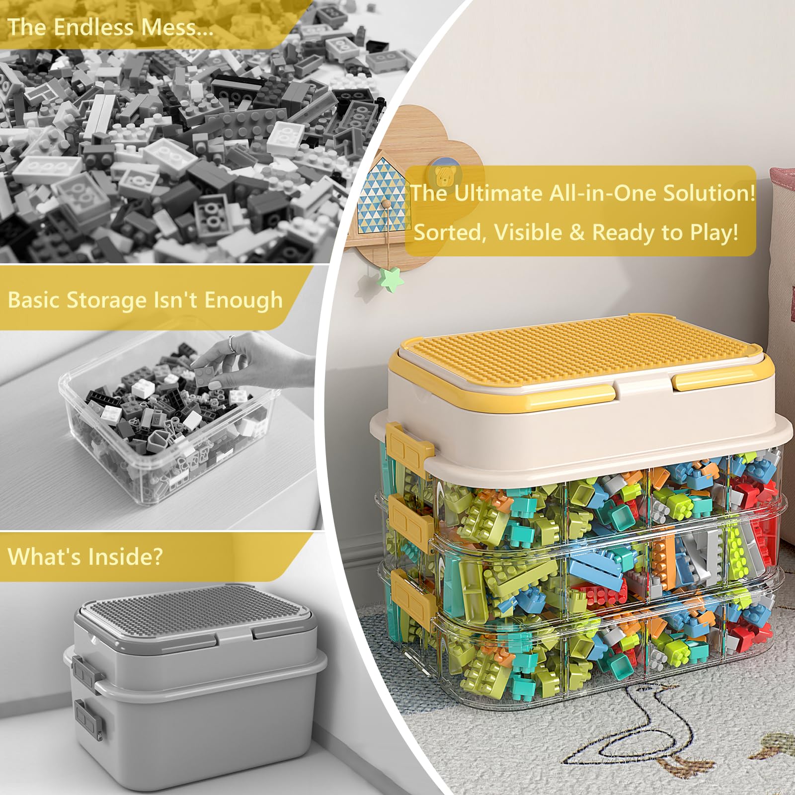 Toy Storage Organizer Box with Handle