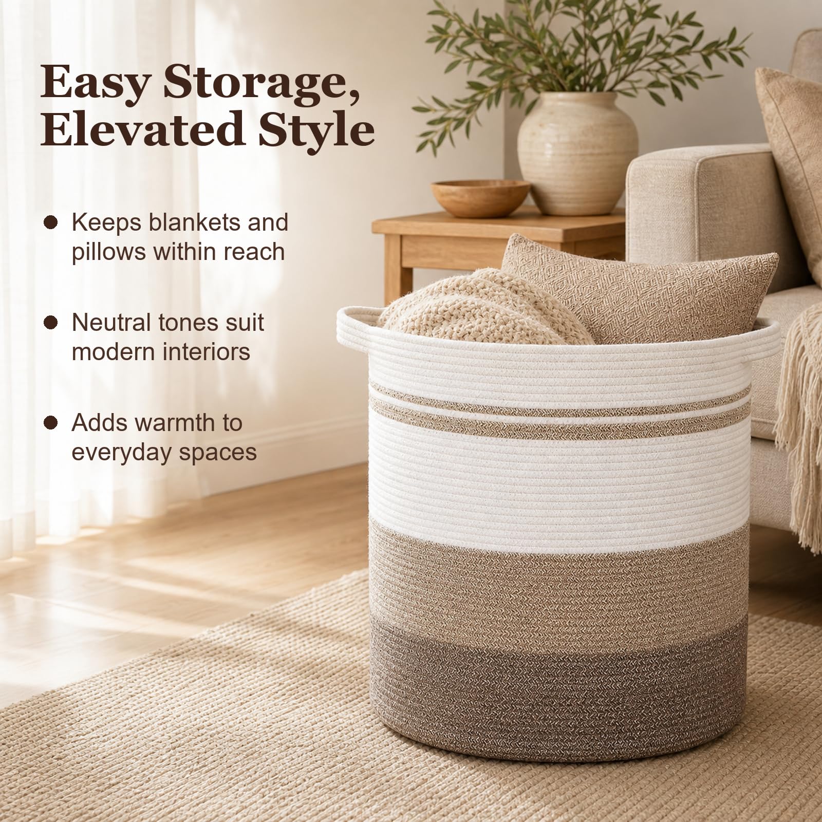 80L Laundry Baskets Hamper with Handles