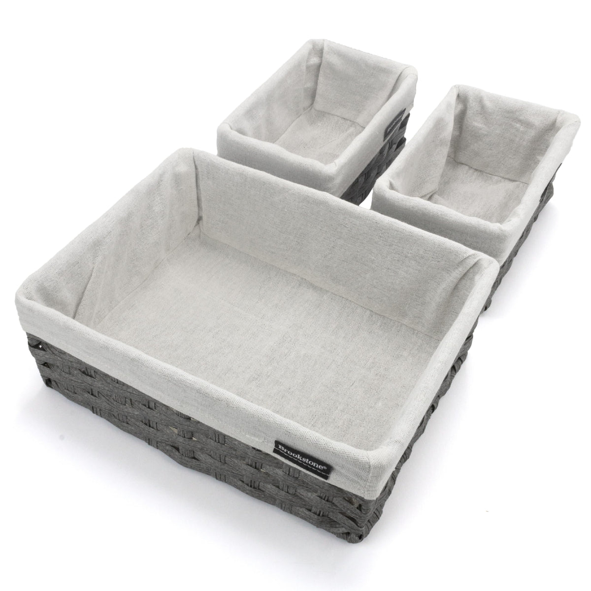 Wicker Shelf Storage Basket Decorative Shelf Bin (3 Count)
