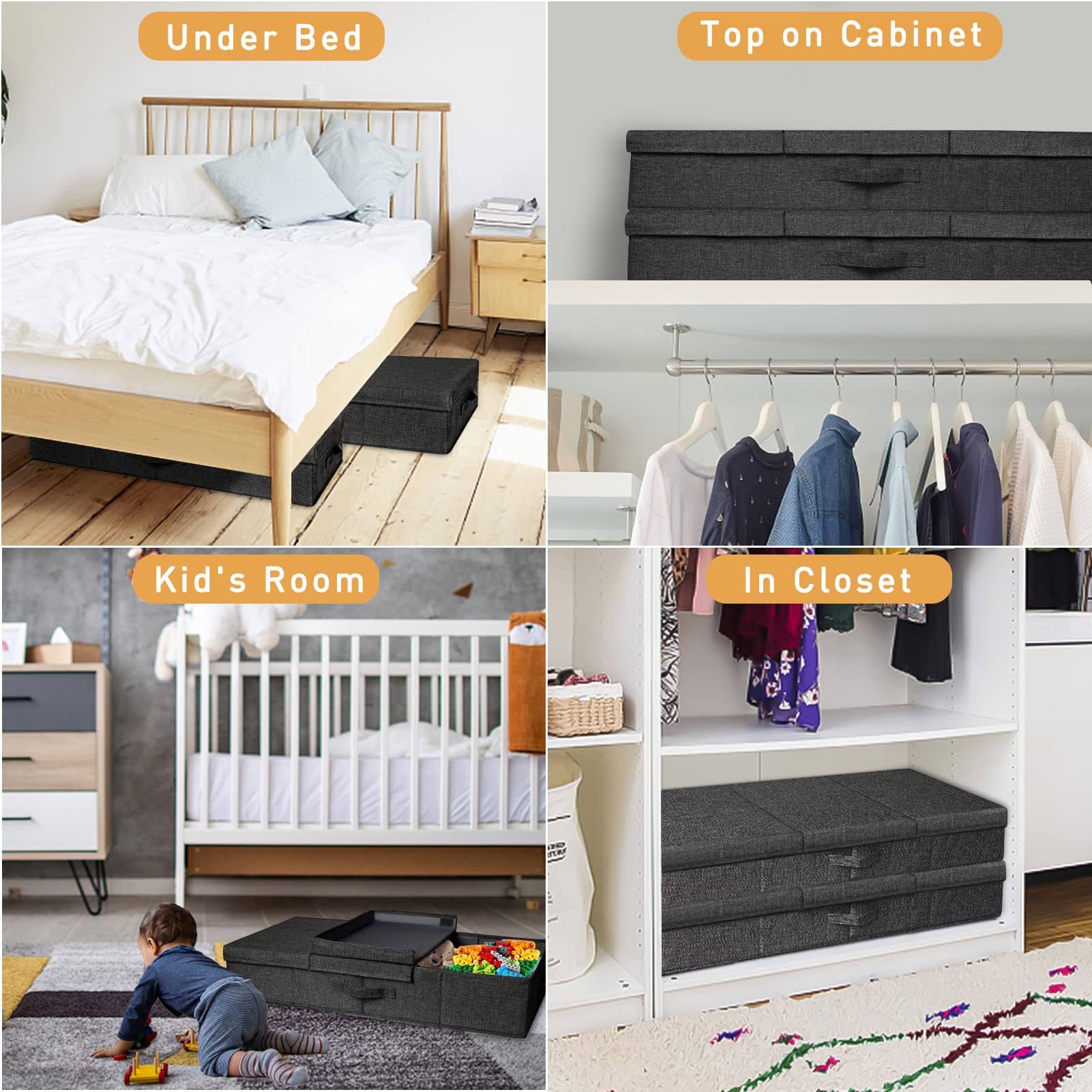6 in Tall Under Bed Storage Containers with Lid
