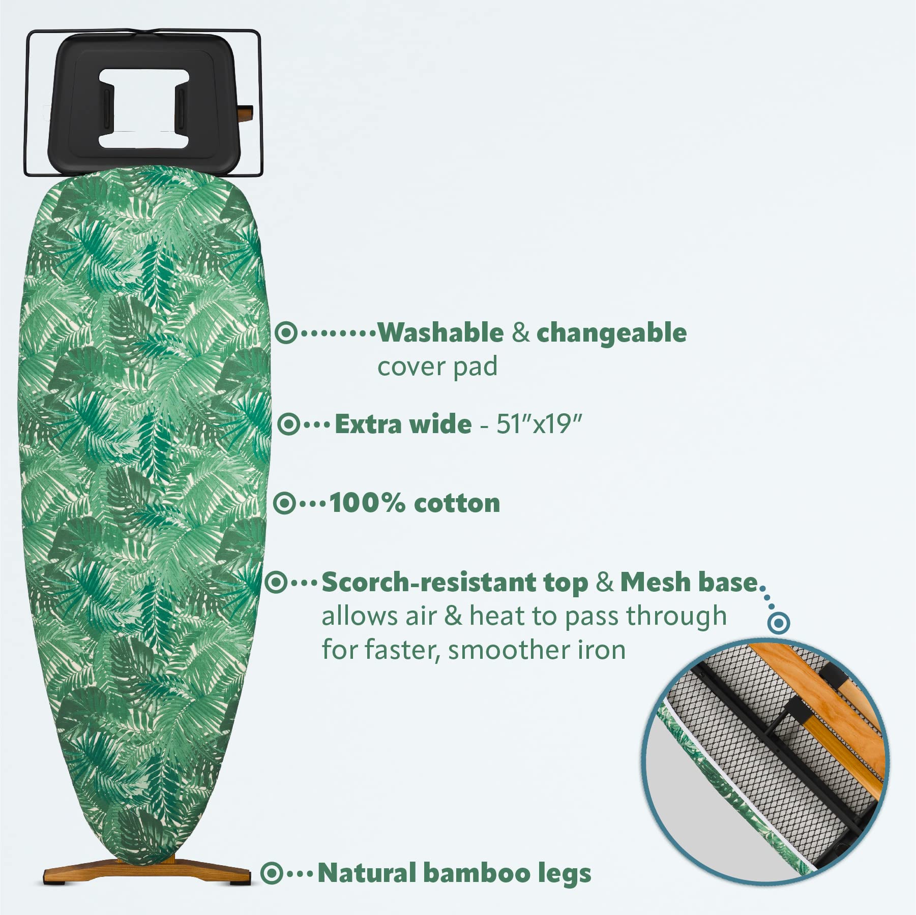 Pro Luxury Ironing Board Beech Wood Legs