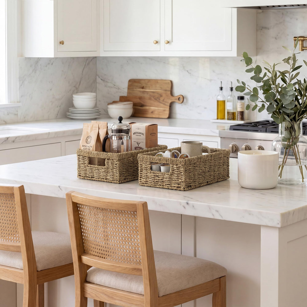 Wicker Baskets for Organizing (2 Count)