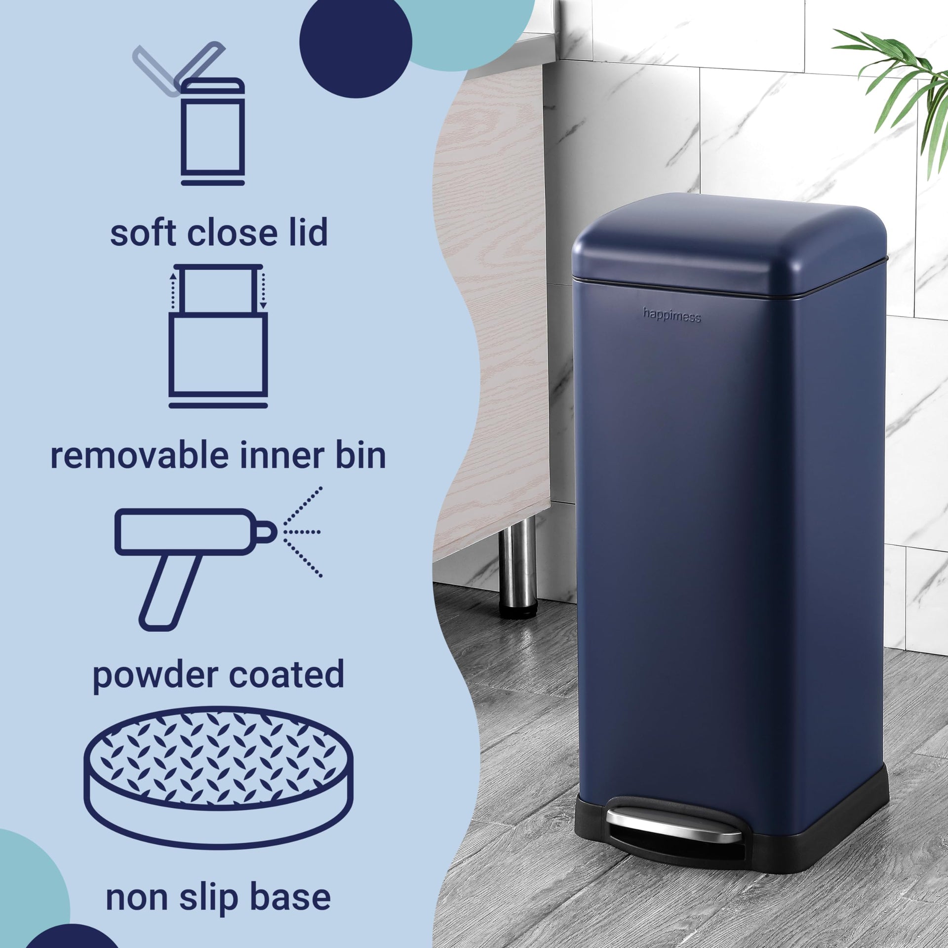 Betty 8 Gal Step Trash Can Soft