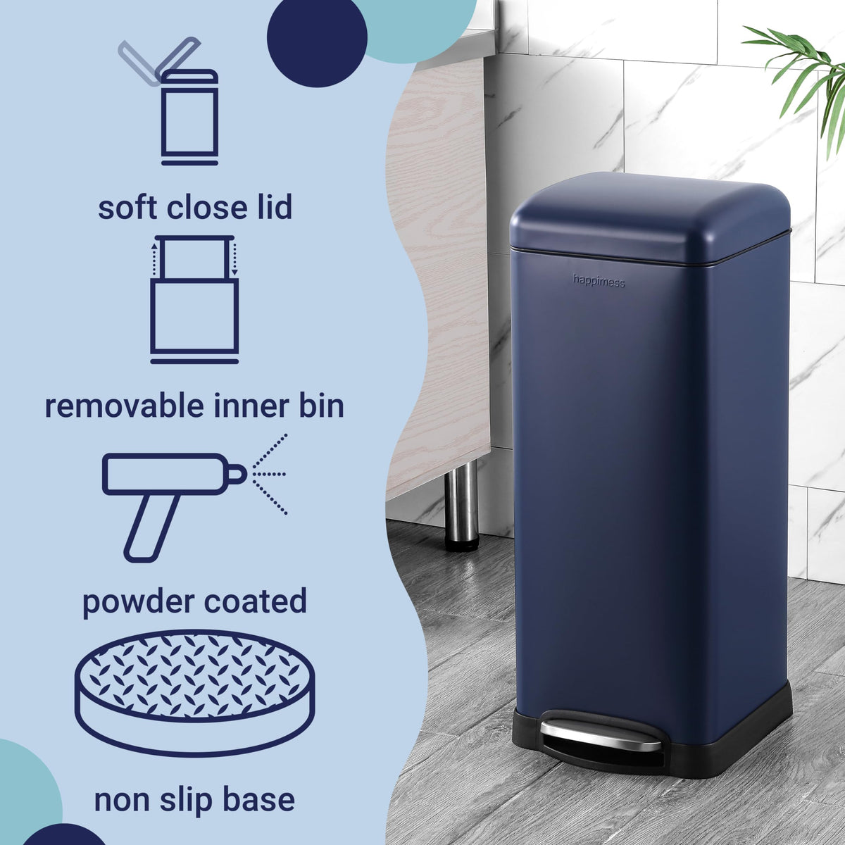 Betty 8 Gal Step Trash Can Soft