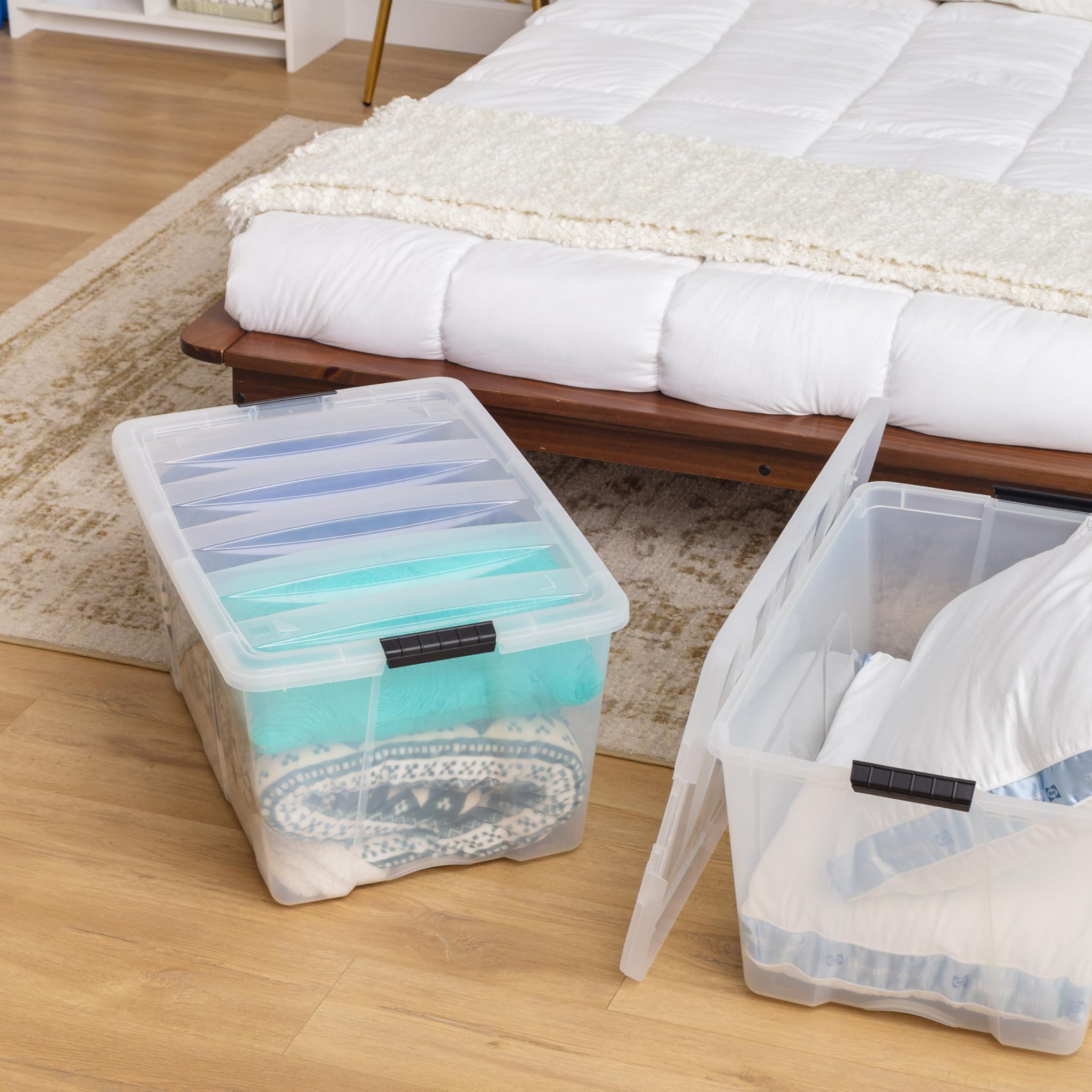2 Pack 94 Quart Storage Bins with Lids (2 Count)