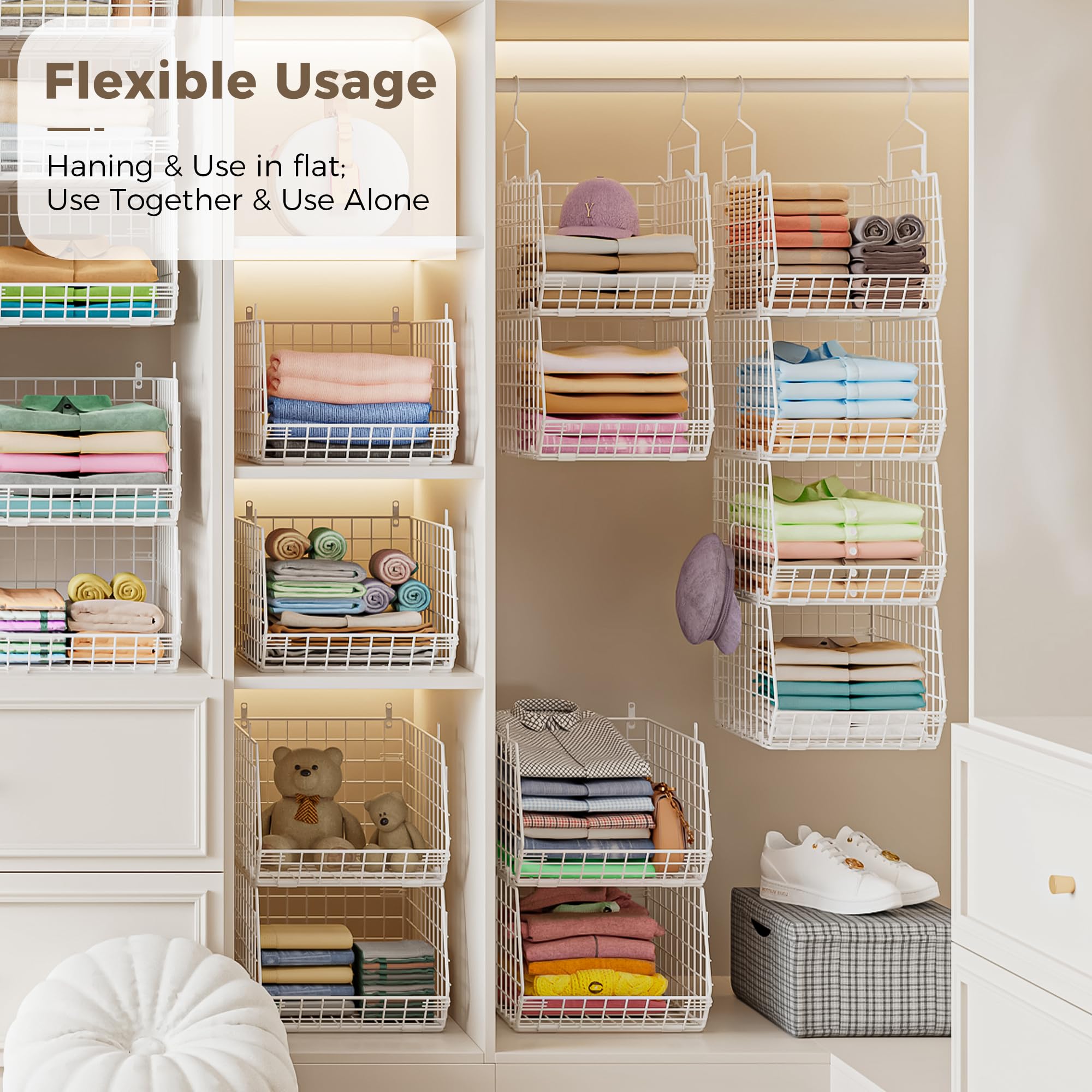 4" Extra Deeper Foldable Hanging Closet Organizer