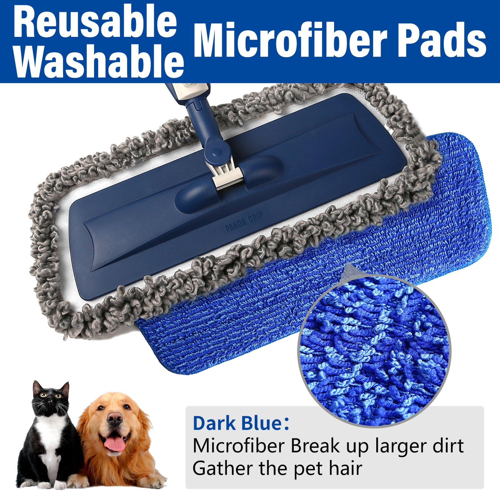 PowerMop Floor Mop with 720 ml Refillable Bottle & 3 Microfiber Pads