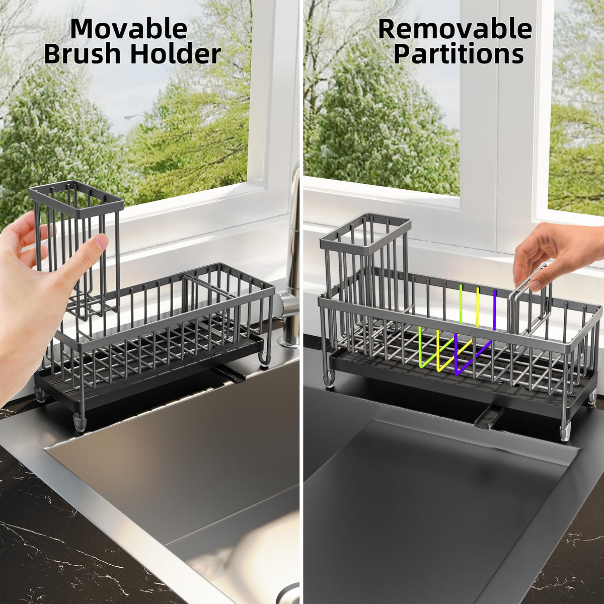Extra Large Sponge Holder for Kitchen Sink Organizer Caddy
