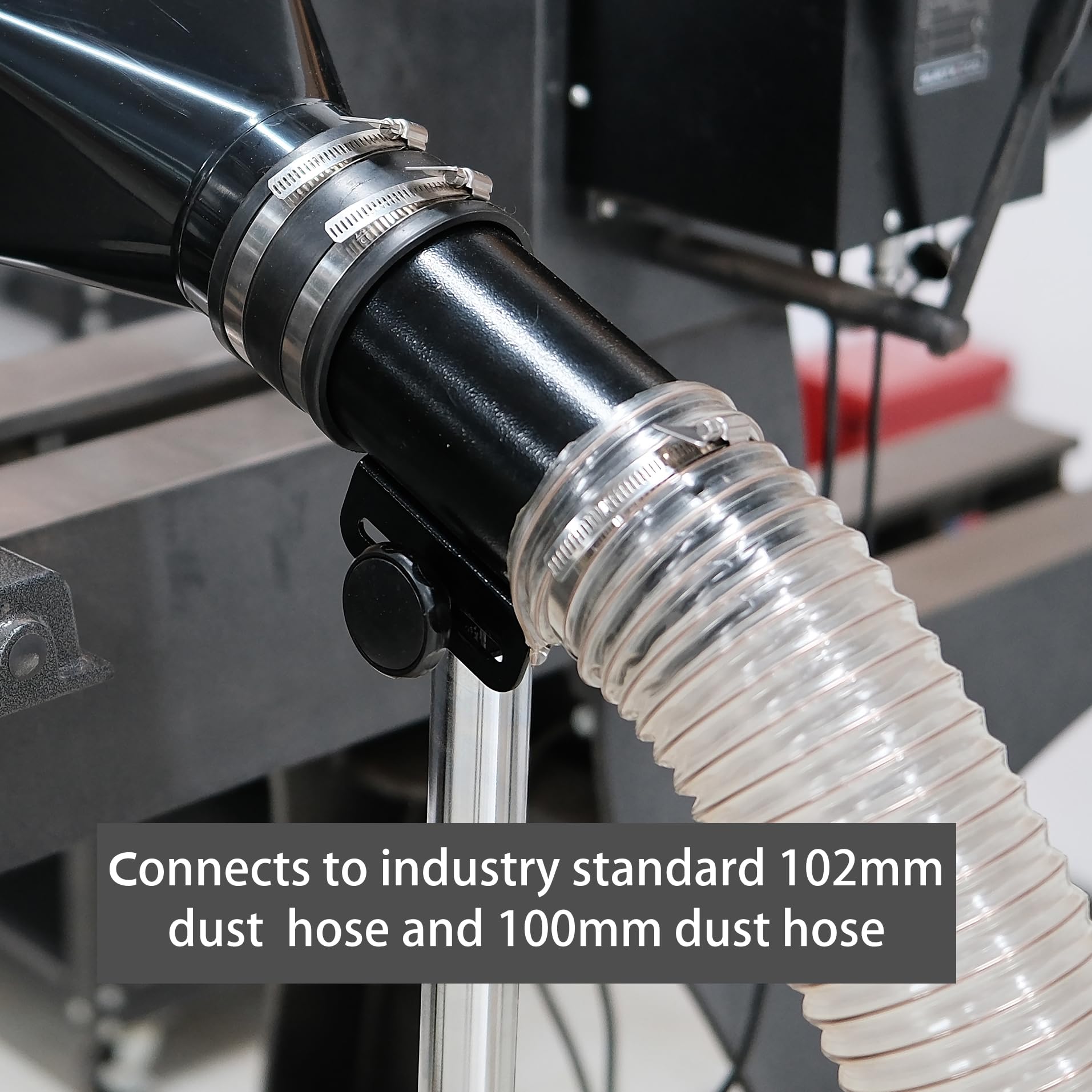 Deluxe Variable Height Dust Extraction Hood with Flexible Rubber Cuff for Interchangable Dust Hood