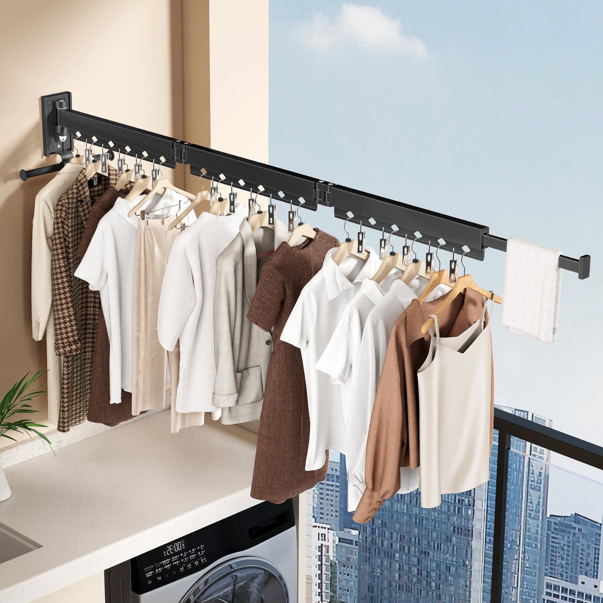 Wall Mounted Collapsible Clothes Drying Rack