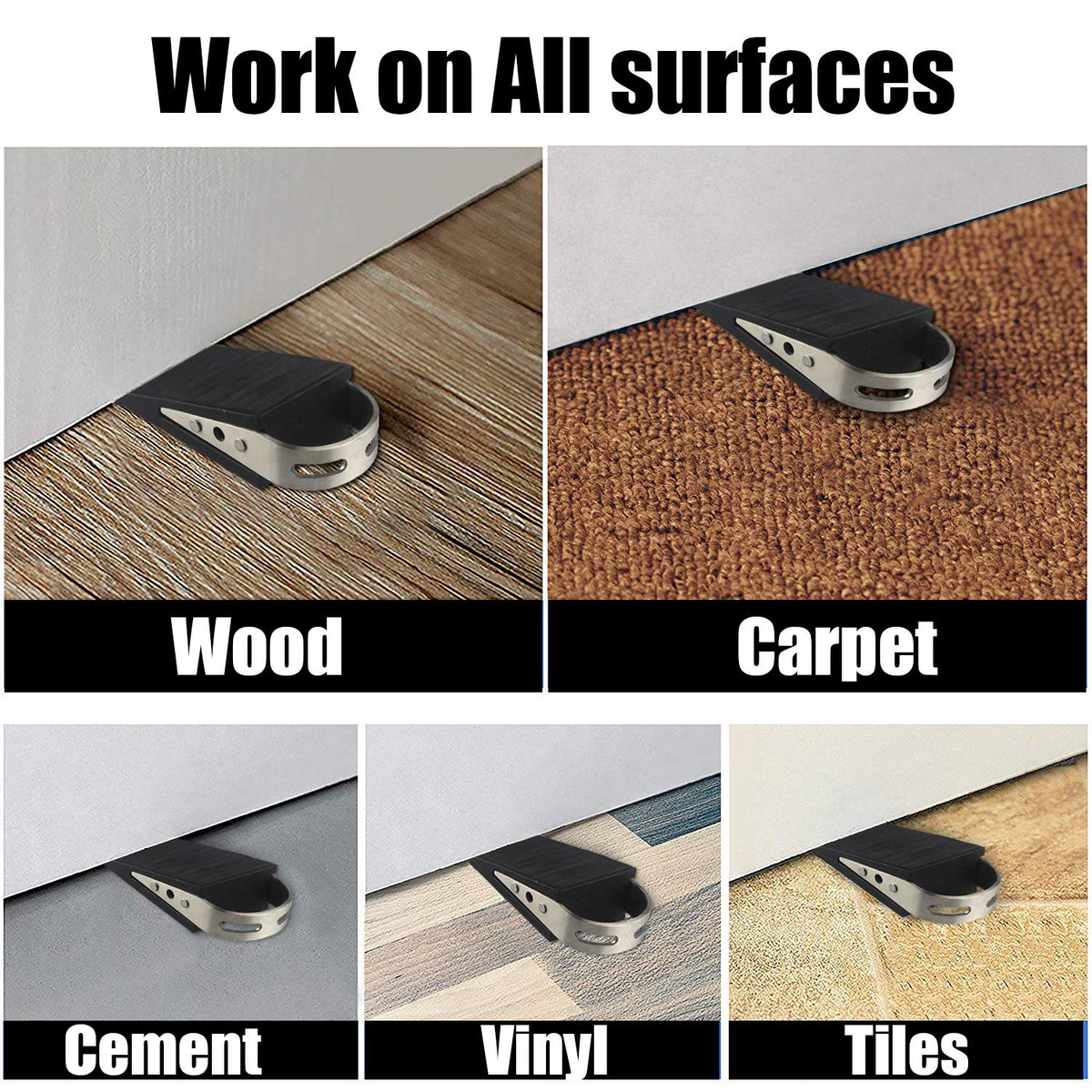 Heavy Duty Door Stopper Rubber Wedge (2 Count)