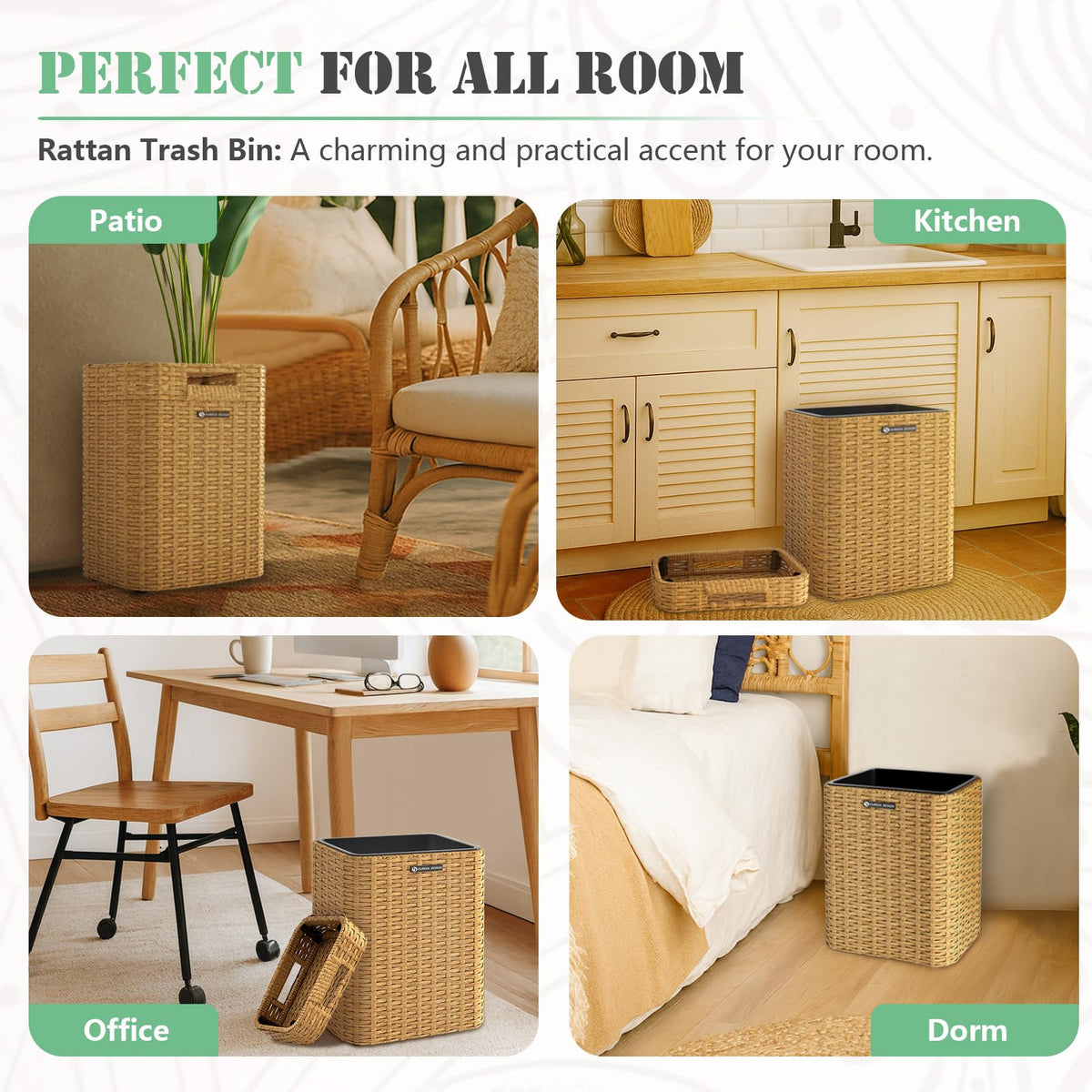 Ypati Rattan Trash Can with Lid