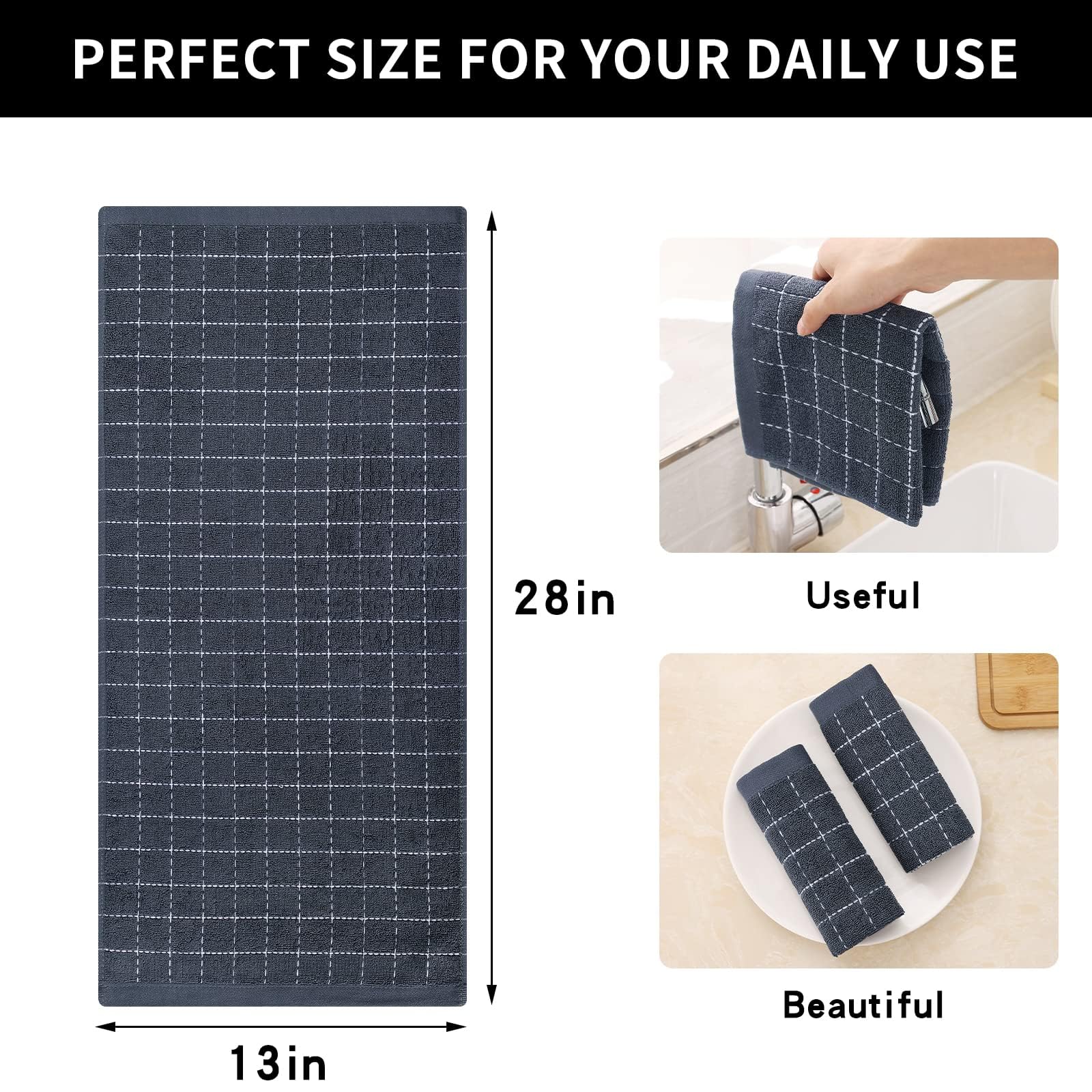 100% Cotton Terry Kitchen Towels (8 Count)