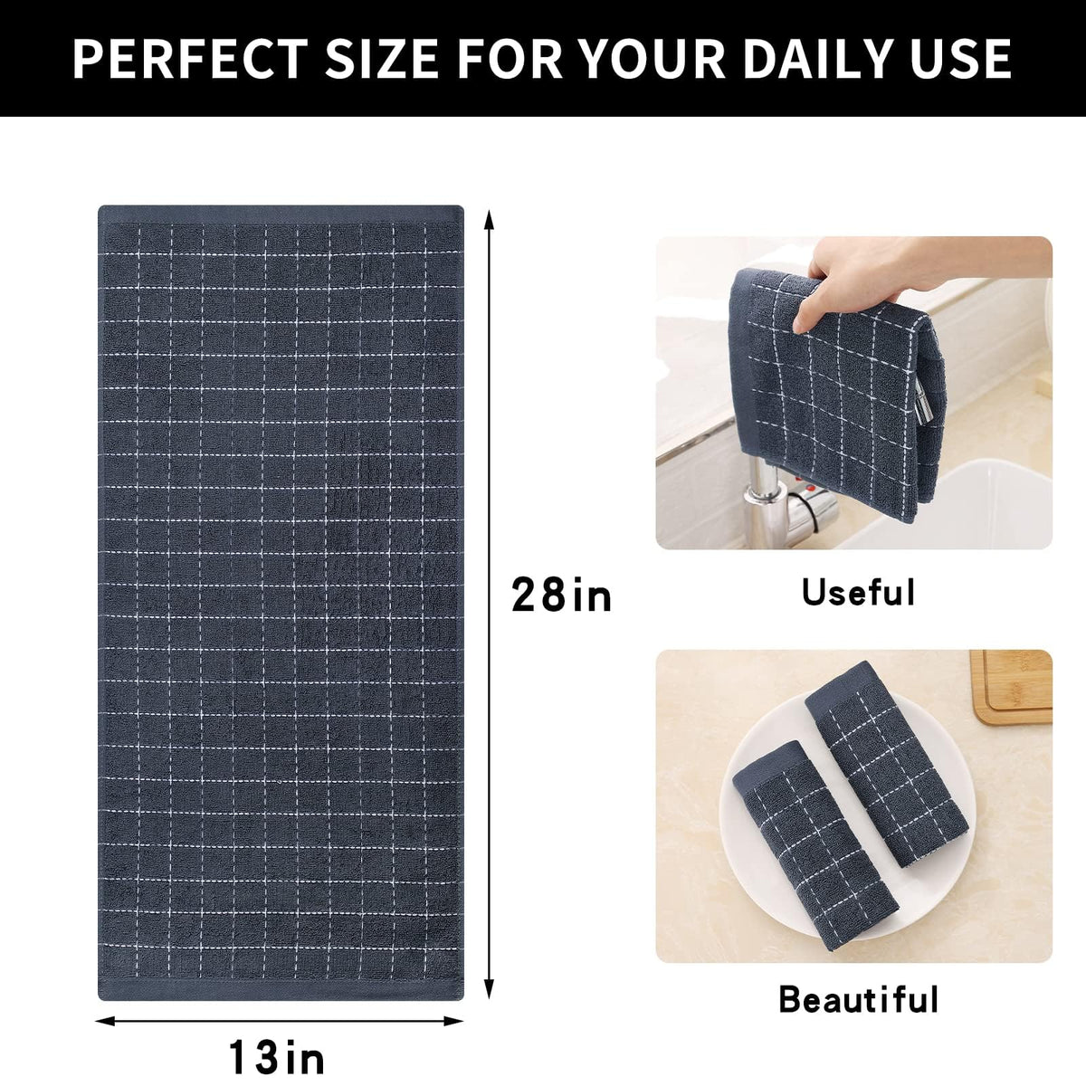 100% Cotton Terry Kitchen Towels (8 Count)