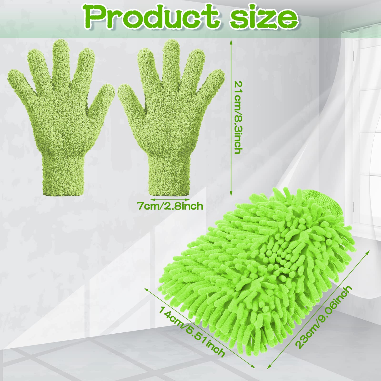 6 Pcs Microfiber Dusting Mitt Plant Cleaning