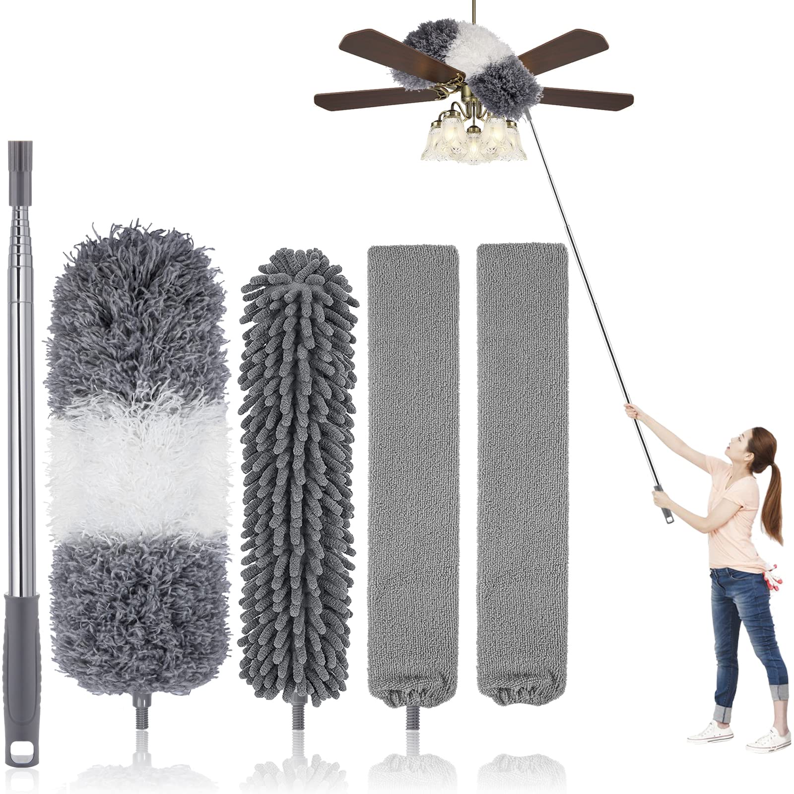 Microfiber Feather Duster Kit with Extension Pole