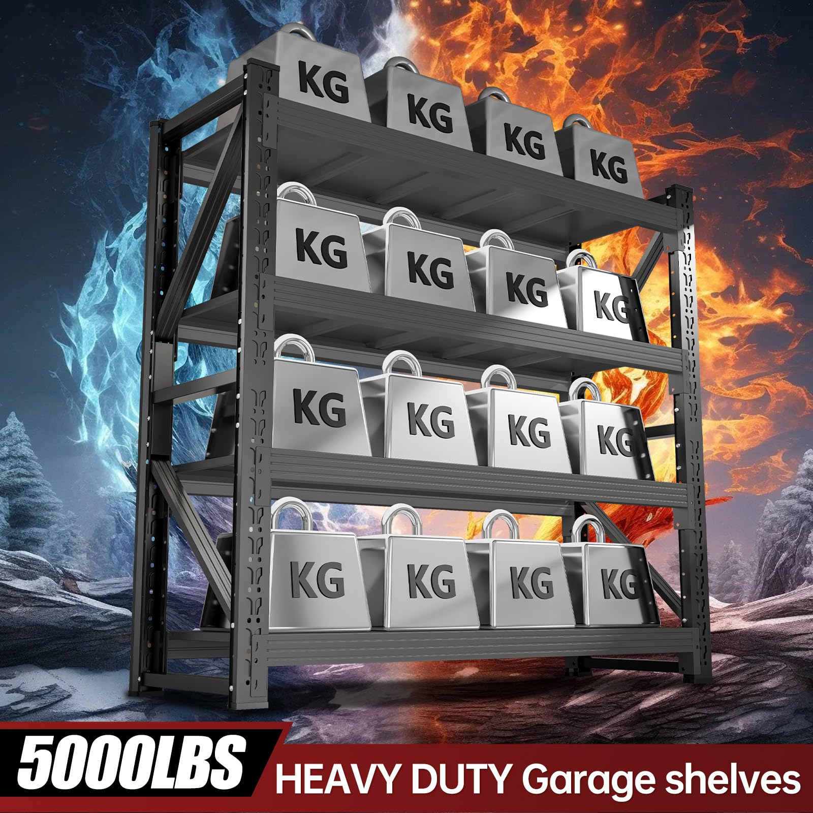 60" W x 20" D x 79" H Storage Shelves Heavy Duty (4 Count)