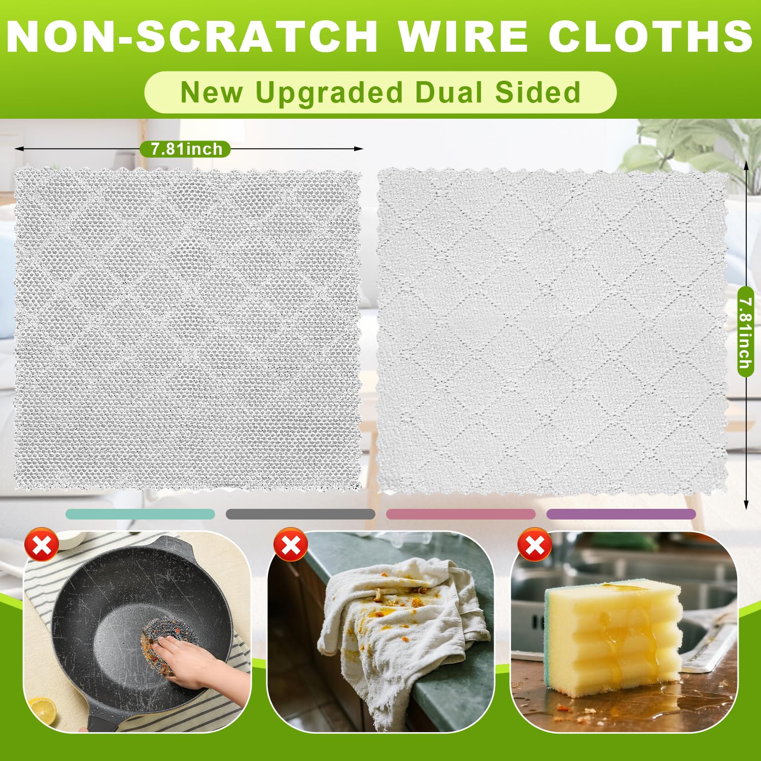 12 Pcs Multipurpose Wire Dishwashing Rag (12 Count)