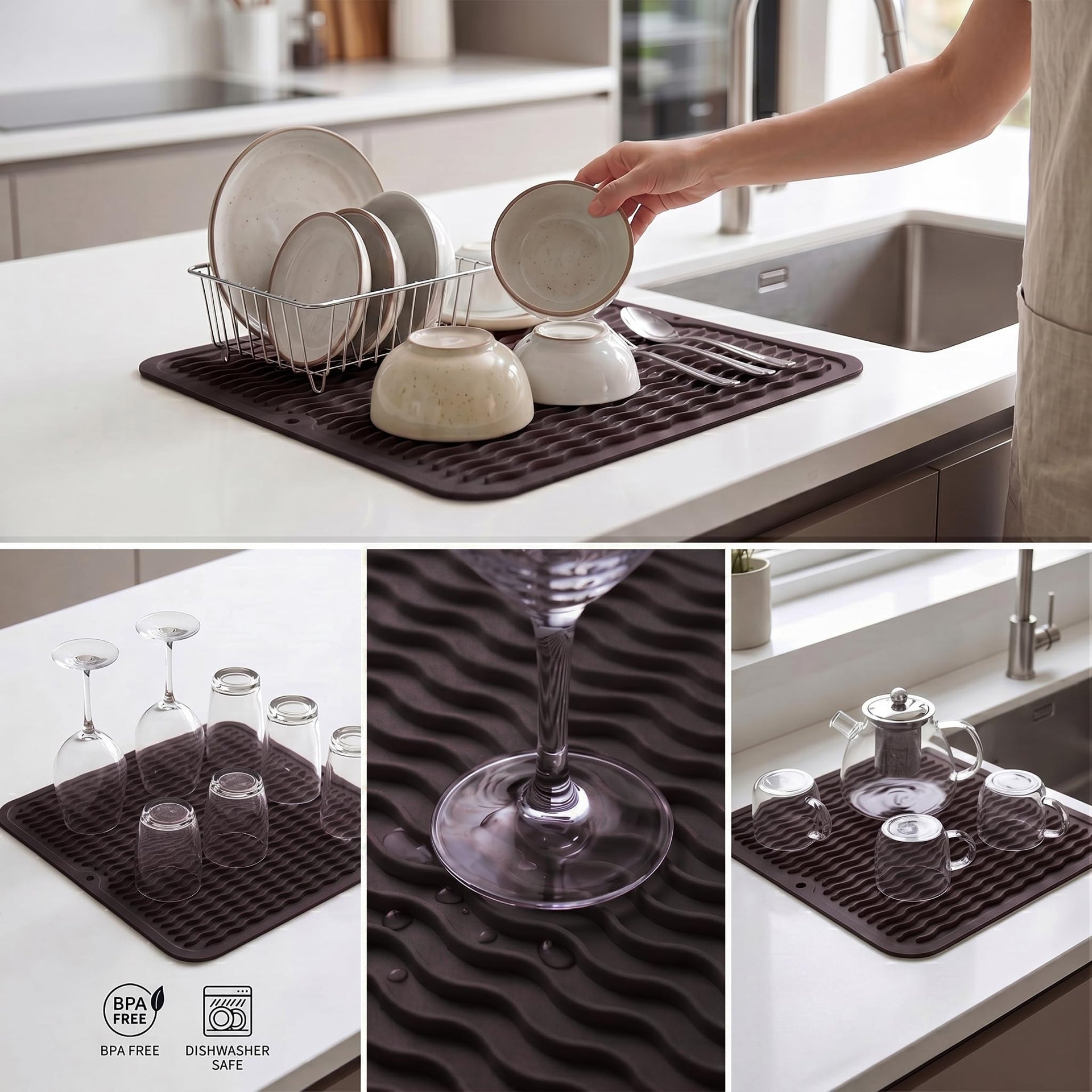 Silicone Dish Drying Mat for Multiple Usage