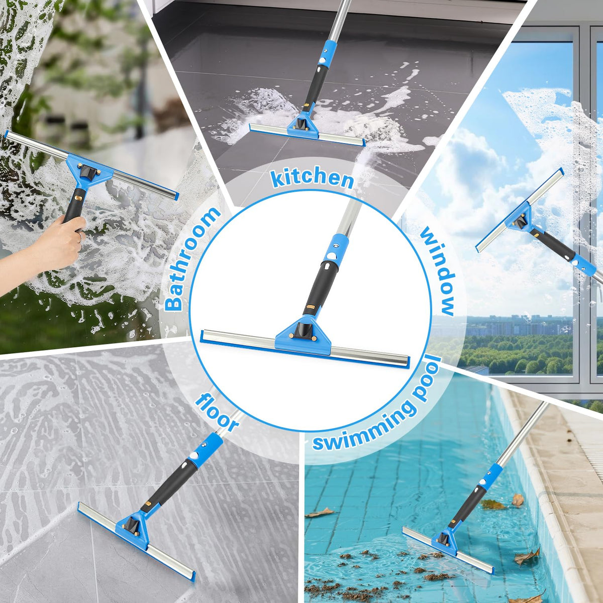 360° Rotating Window Squeegee Cleaner Kit with Extension Pole - ModHome Supplies