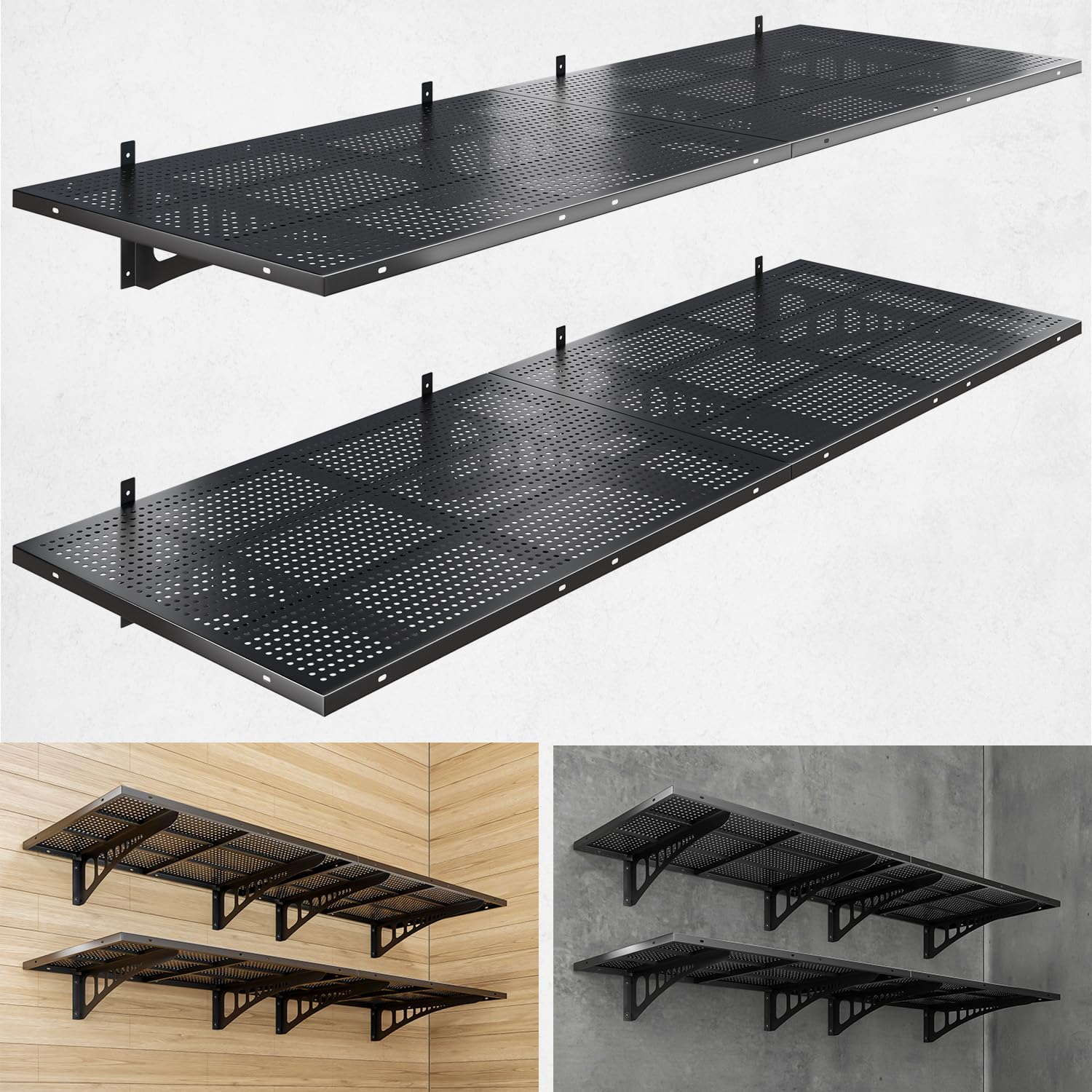 4 Pack 2x3ft Heavy Duty Garage Wall Shelving (4 Count)