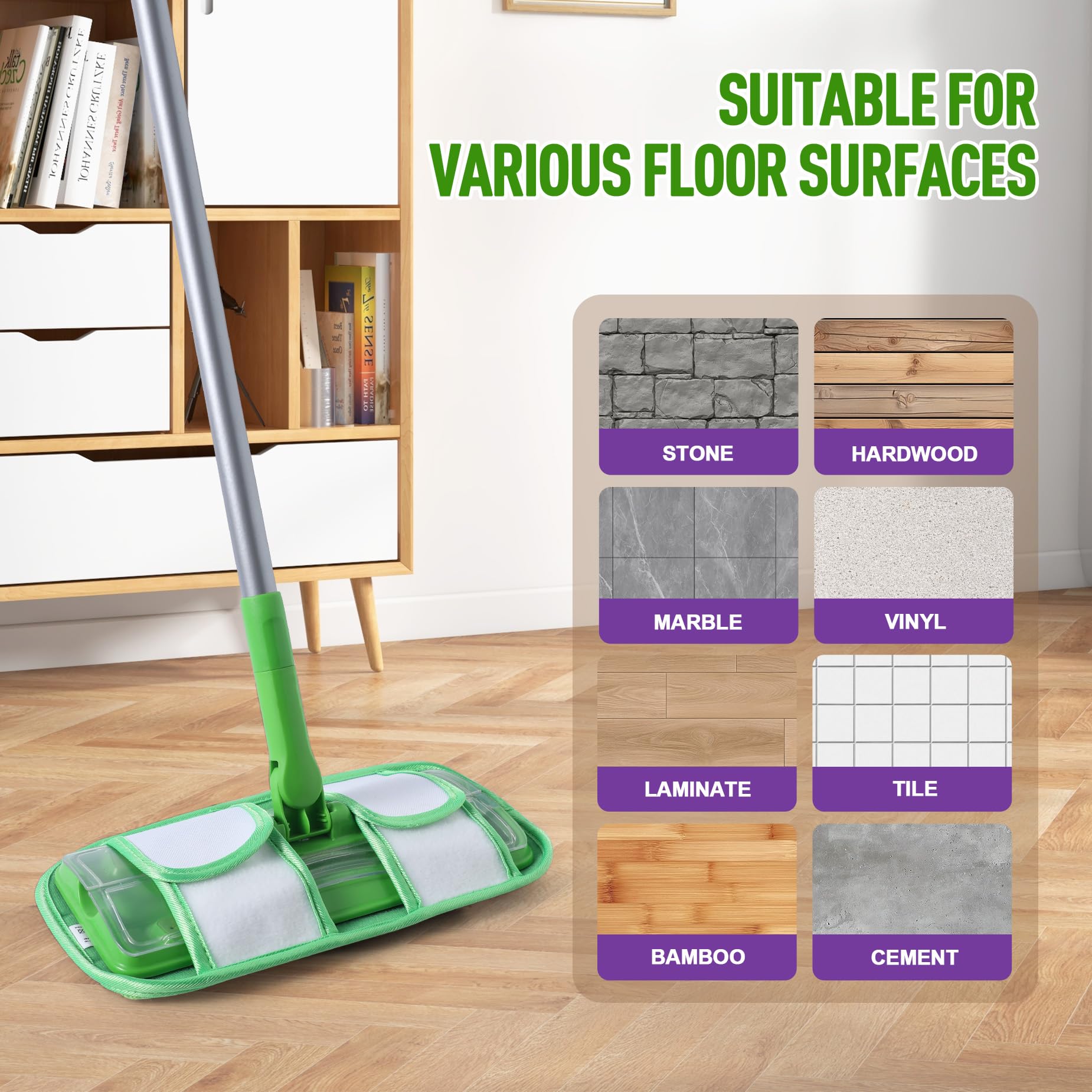 6 Pack Reusable Mop Pads for Swiffer WetJet Sweeper Mops