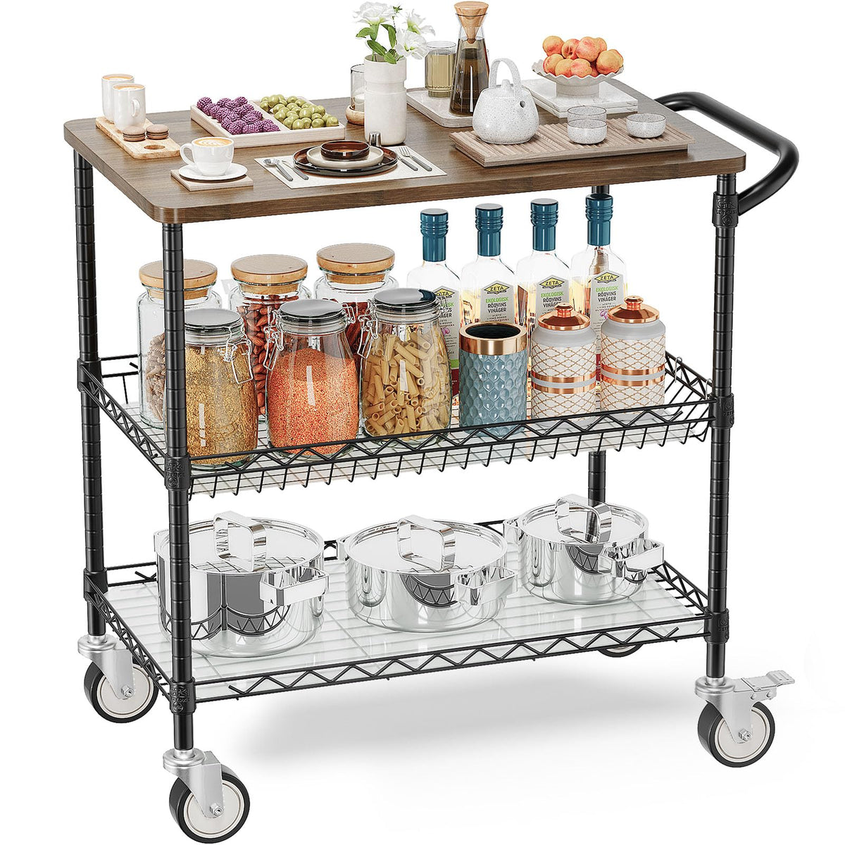 Rolling Kitchen Carts with Wheels