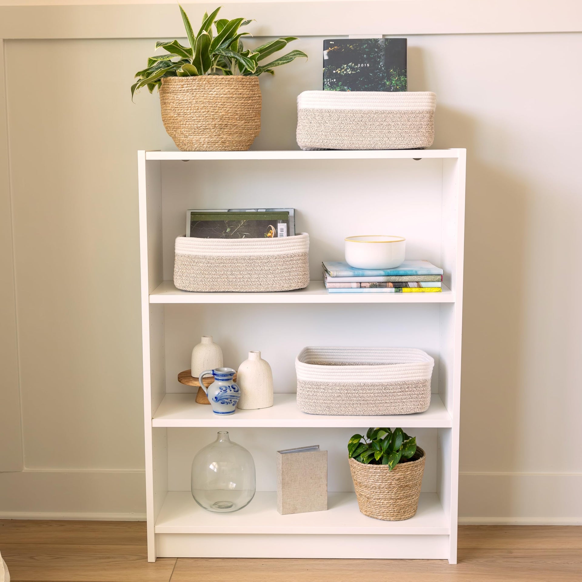 13.5”x8.5”x5.5” Storage Baskets for Shelves 3 Pack (3 Count)