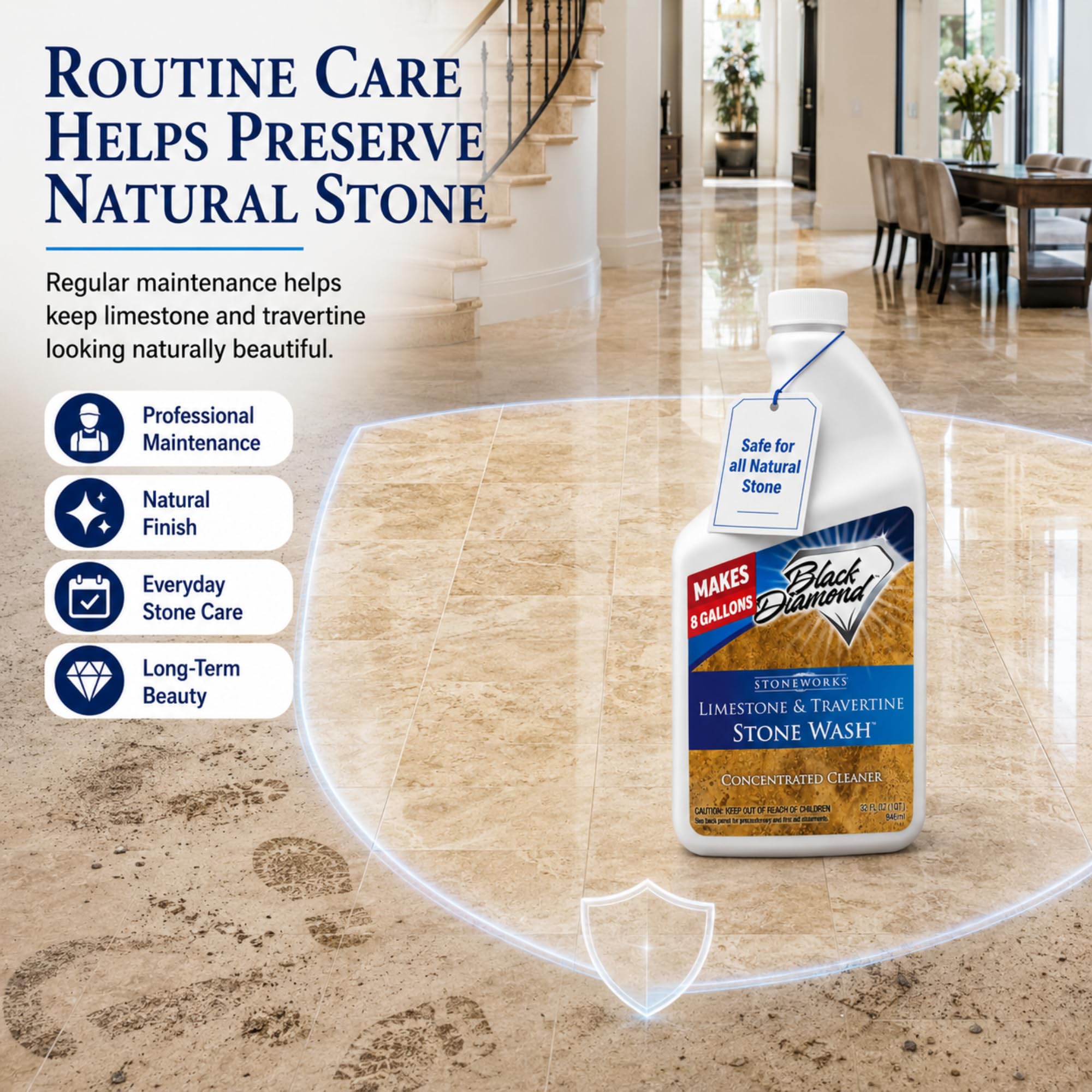 Natural Stone Cleaner for Limestone (32 Fl Oz)