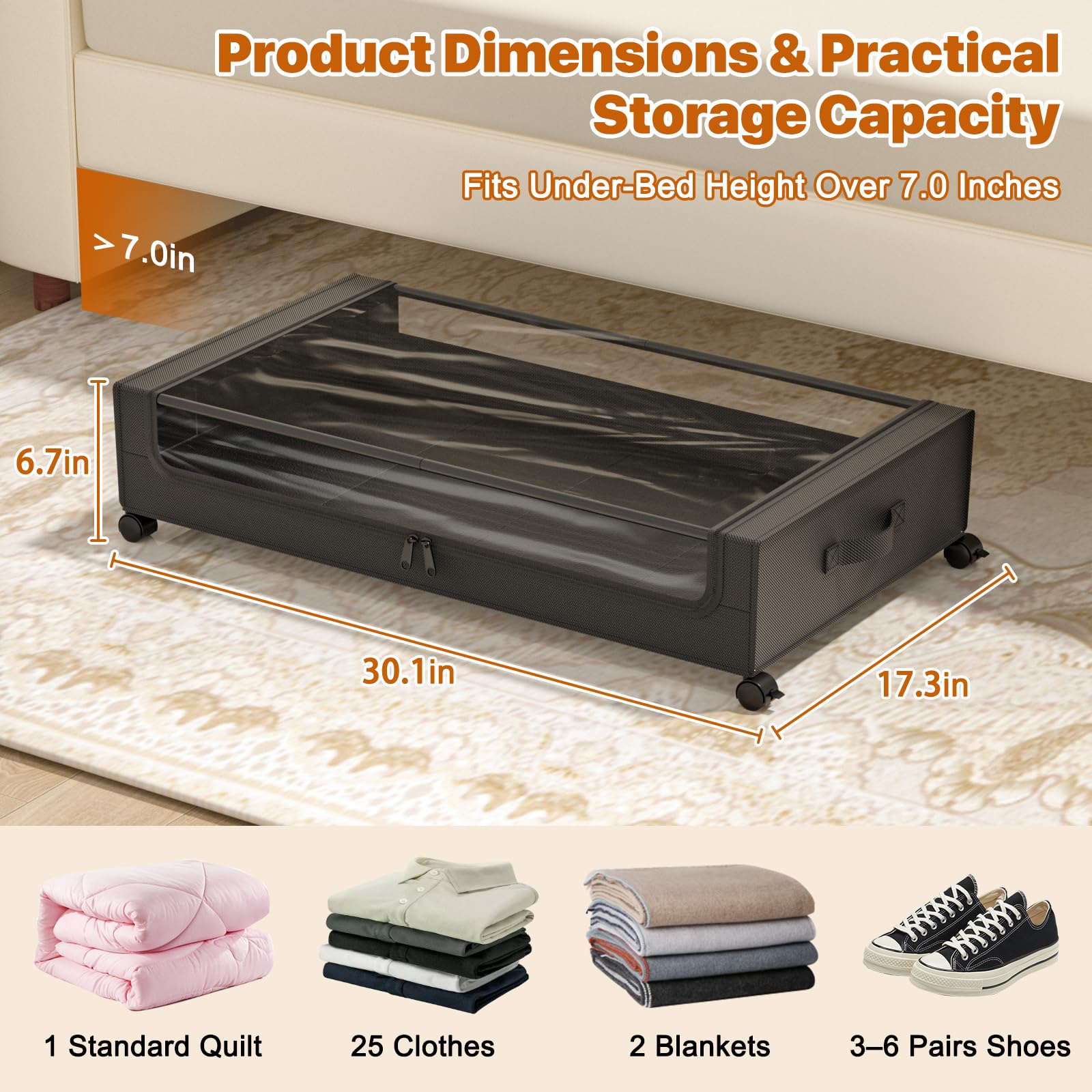 Under Bed Storage with Wheels