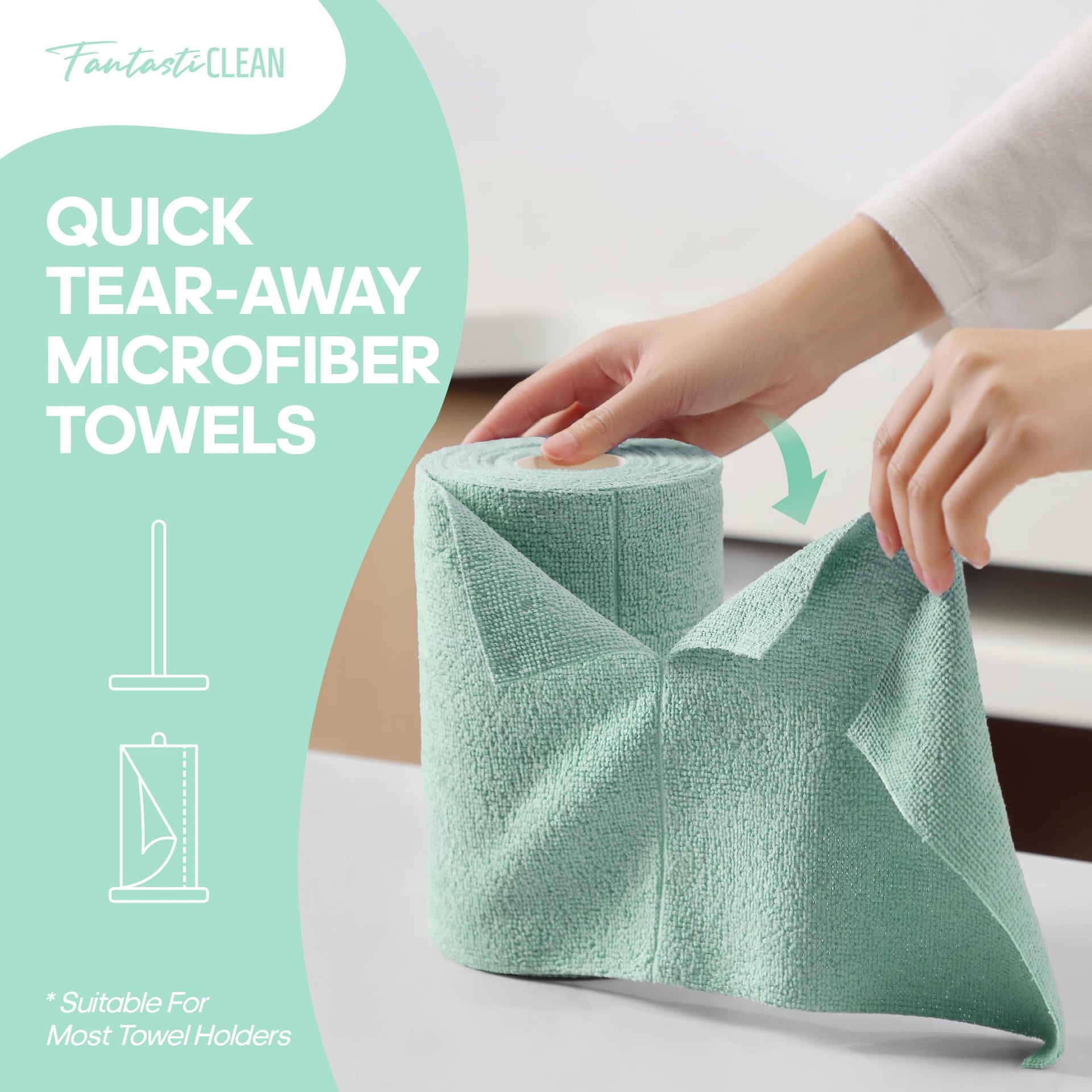 Microfiber Cleaning Cloth Roll (60 Count)