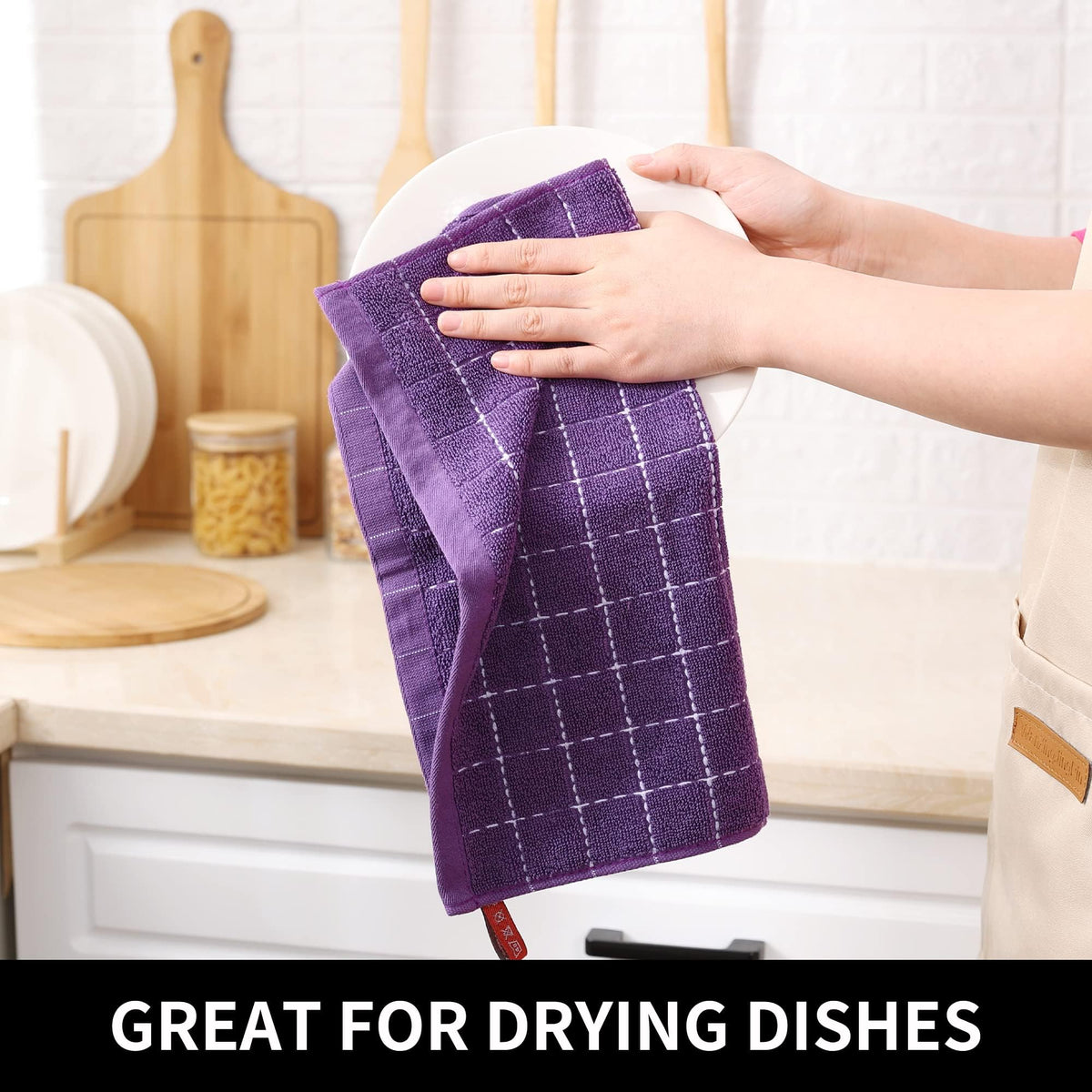 100% Cotton Terry Kitchen Dish Cloths (12 Count)